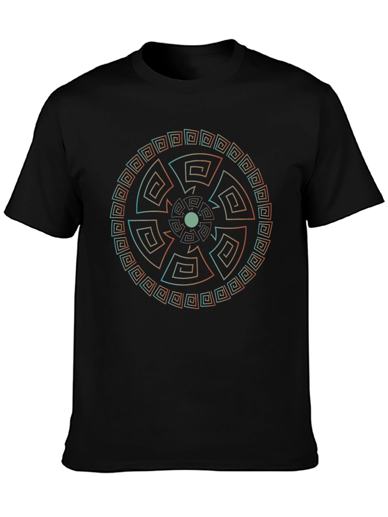 Geometric Circle Graphic Tee - Black