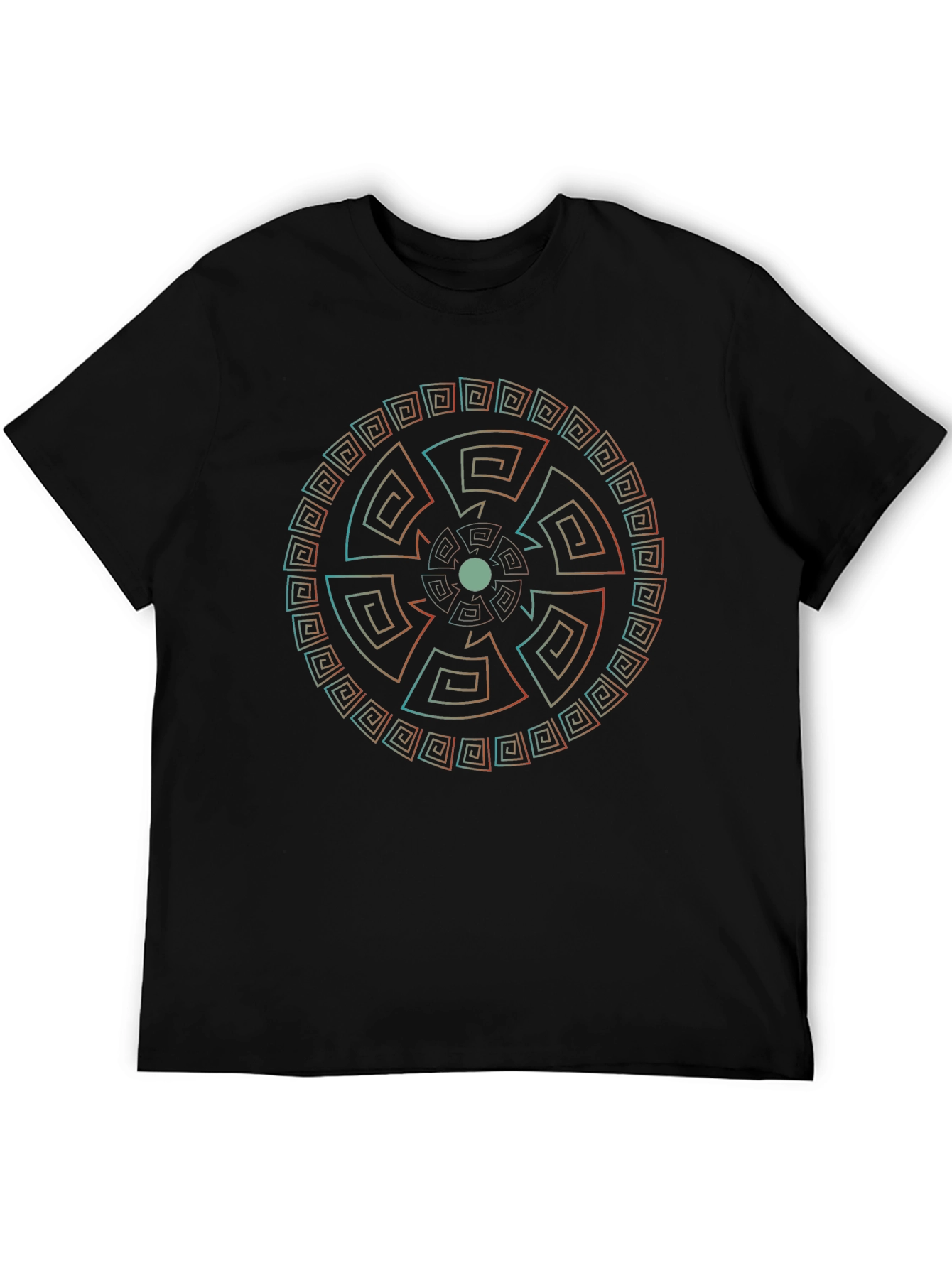 Geometric Circle Graphic Tee - Black