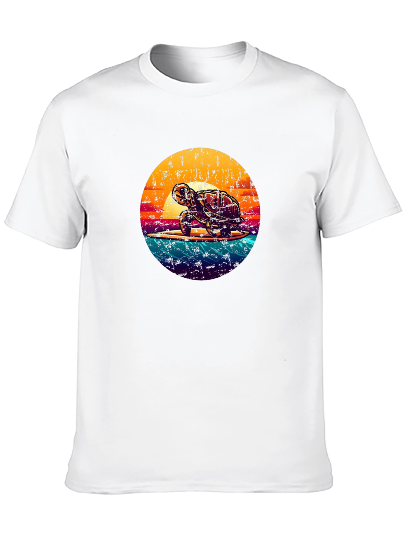 Retro Turtle Surfing T-Shirt