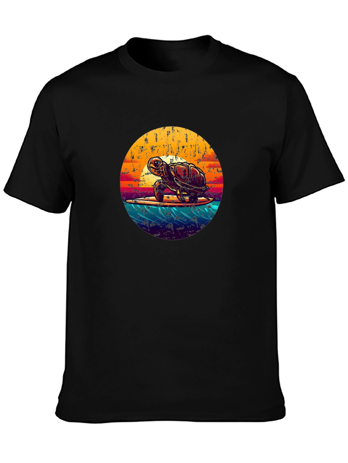 Retro Turtle Surfing T-Shirt
