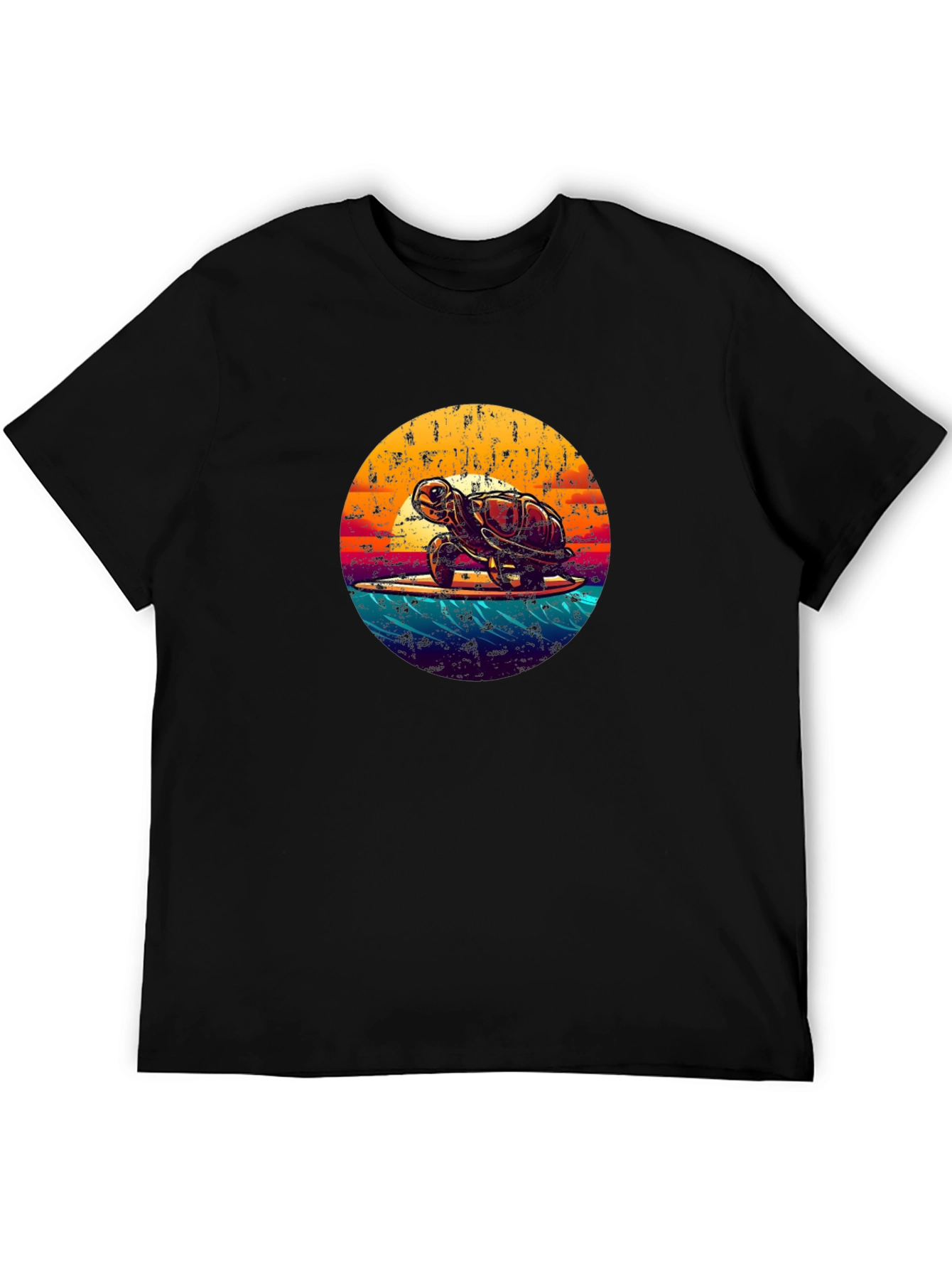 Retro Turtle Surfing T-Shirt