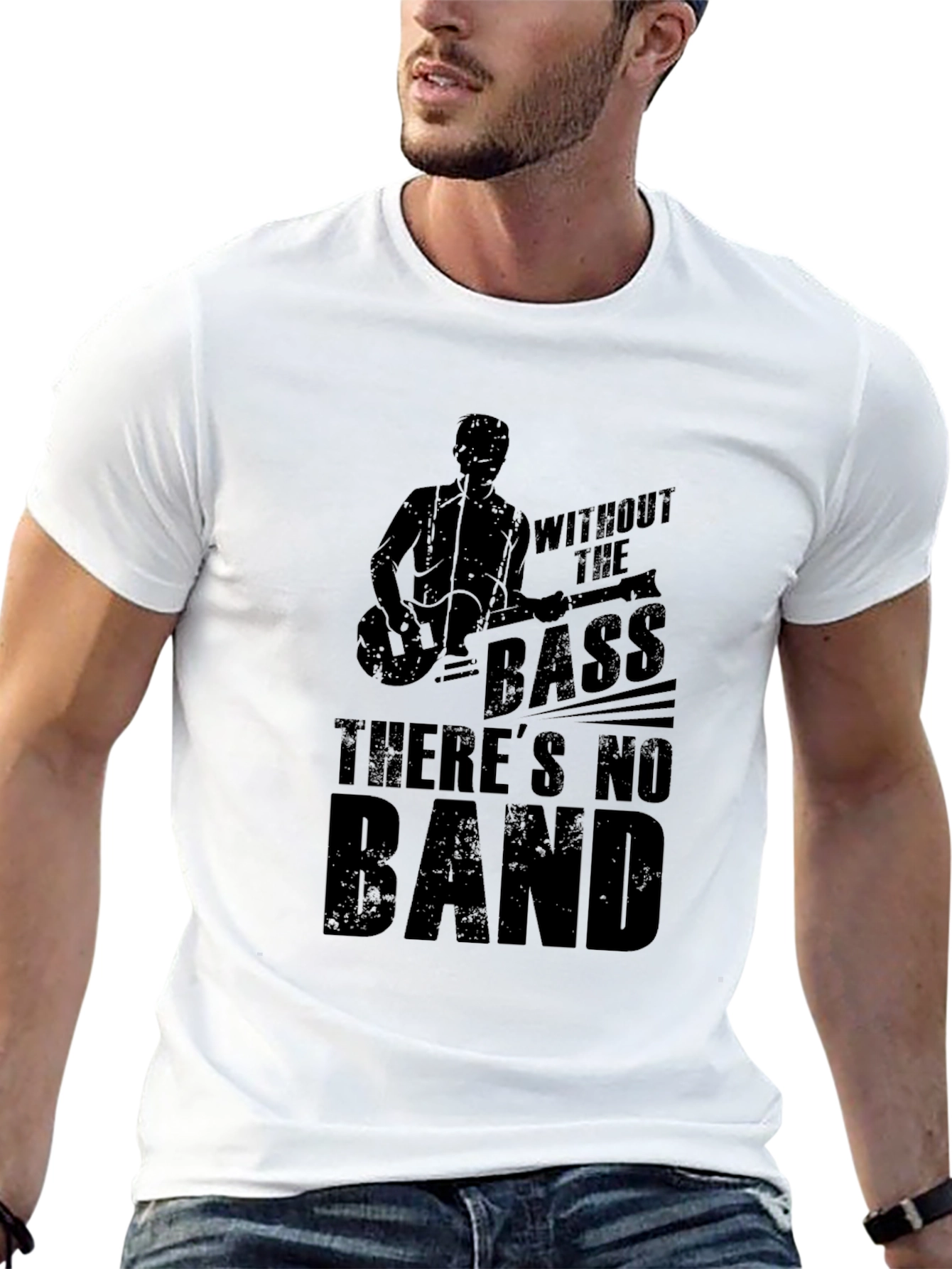 Without the Bass Mens Black Graphic T-Shirt