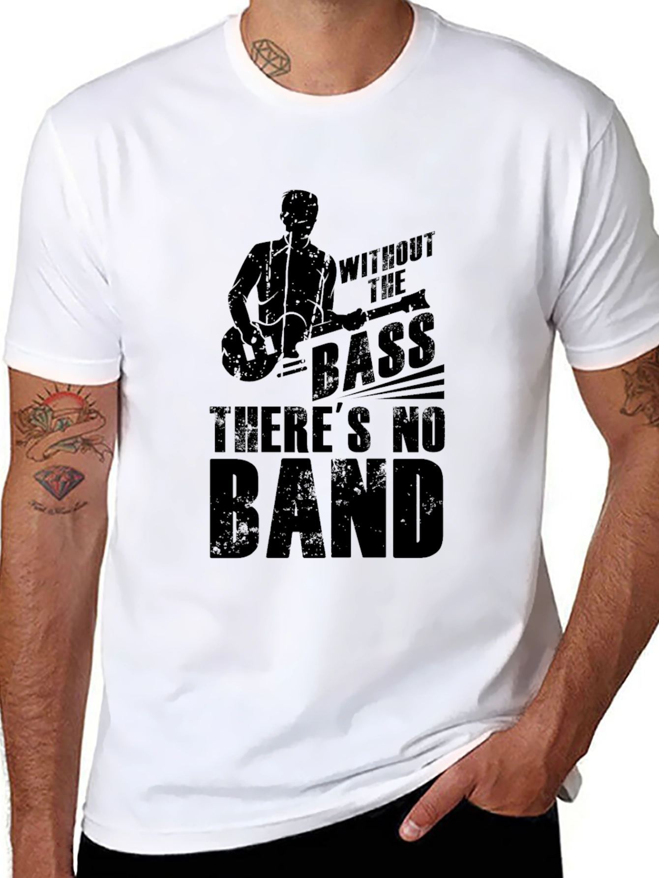 Without the Bass Mens Black Graphic T-Shirt
