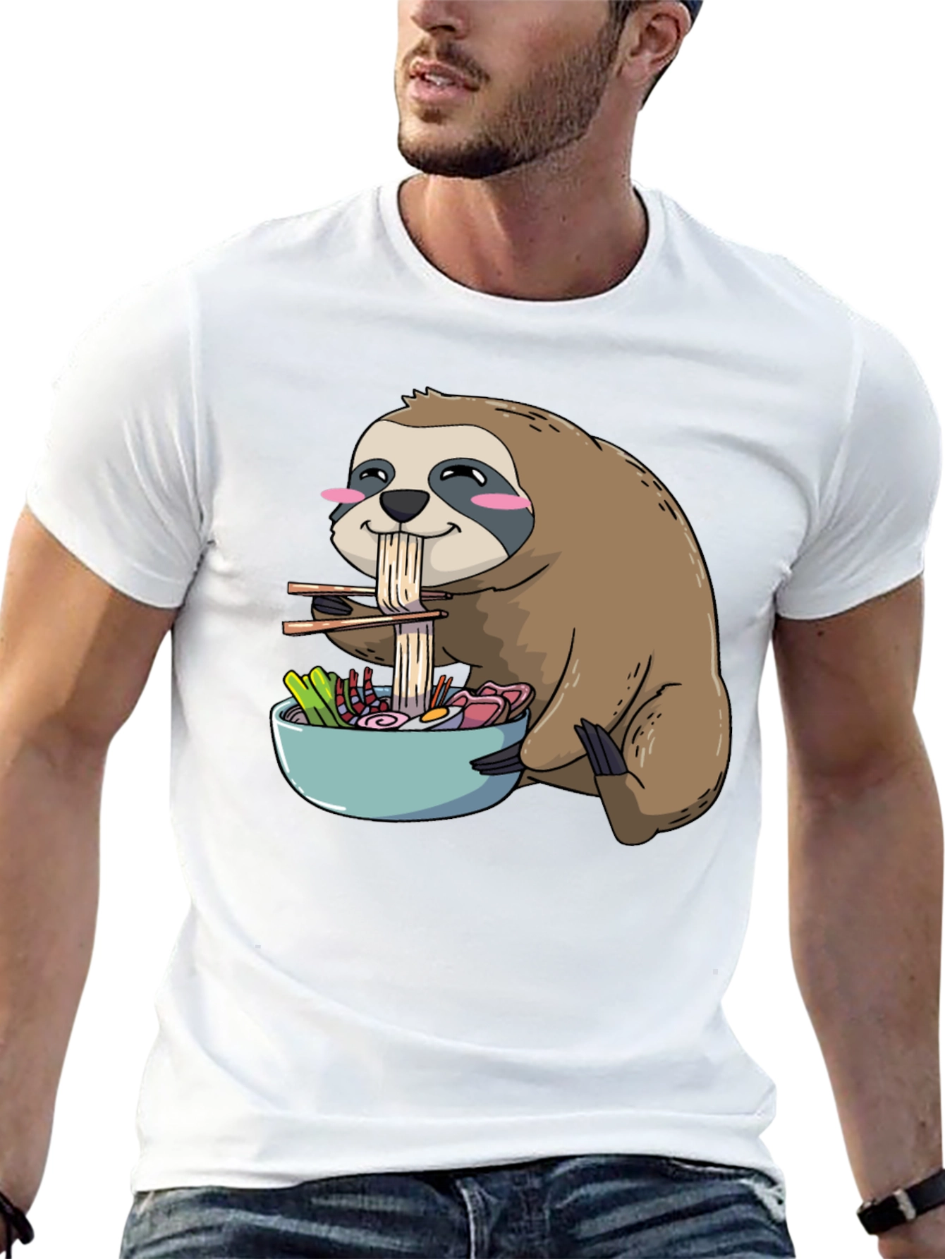 Sloth Ramen T-Shirt: Cute Kawaii Anime Design