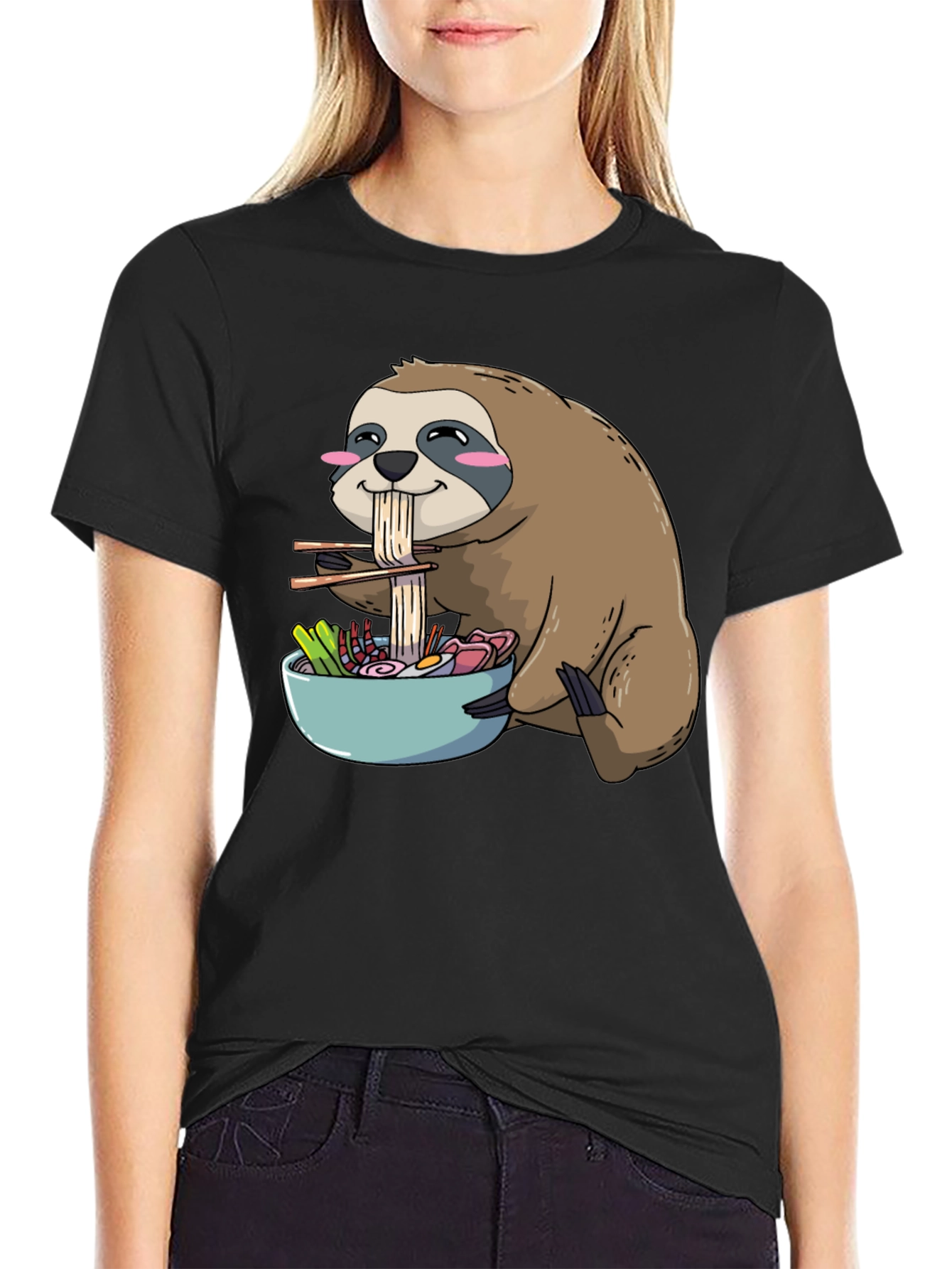 Sloth Ramen T-Shirt: Cute Kawaii Anime Design