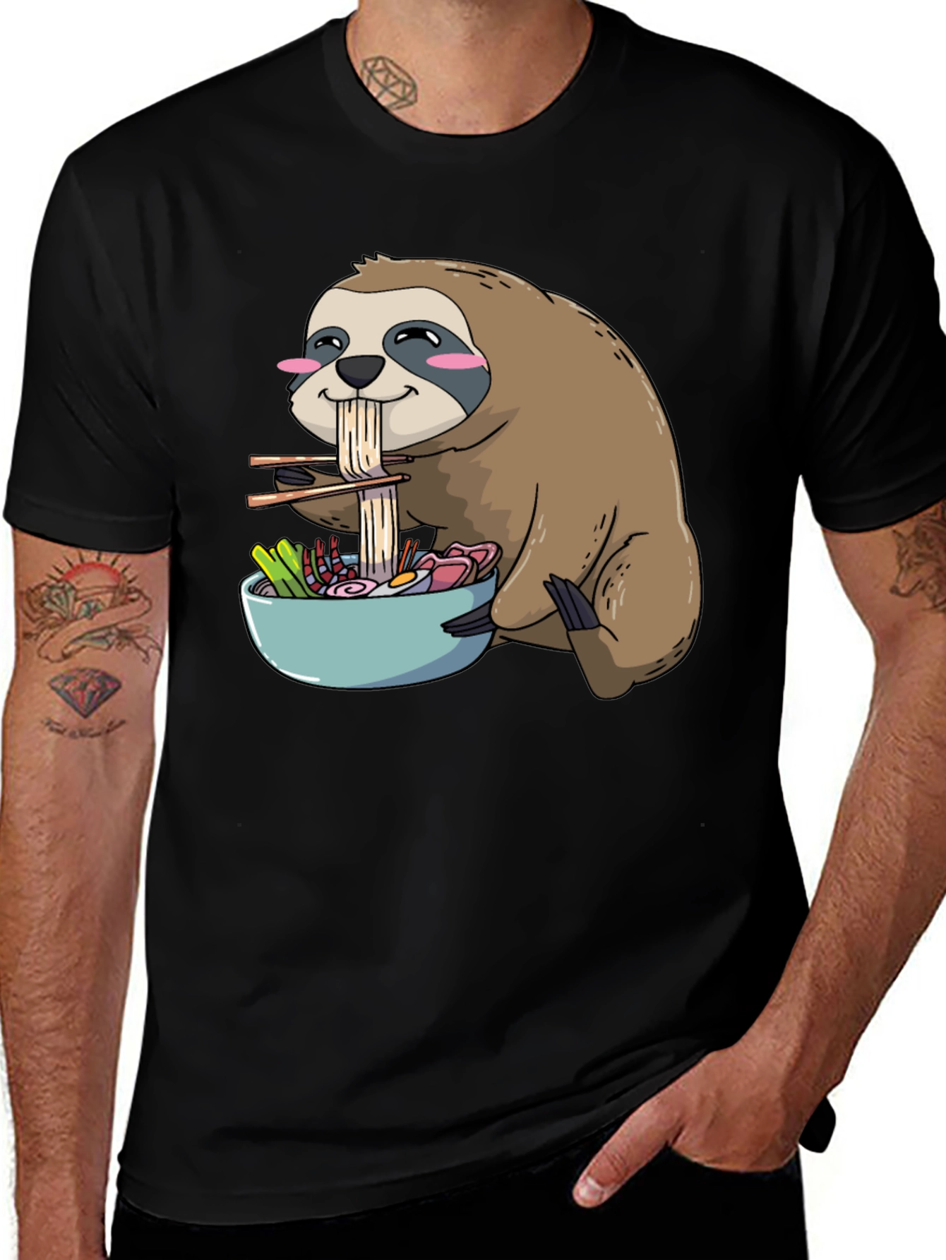 Sloth Ramen T-Shirt: Cute Kawaii Anime Design