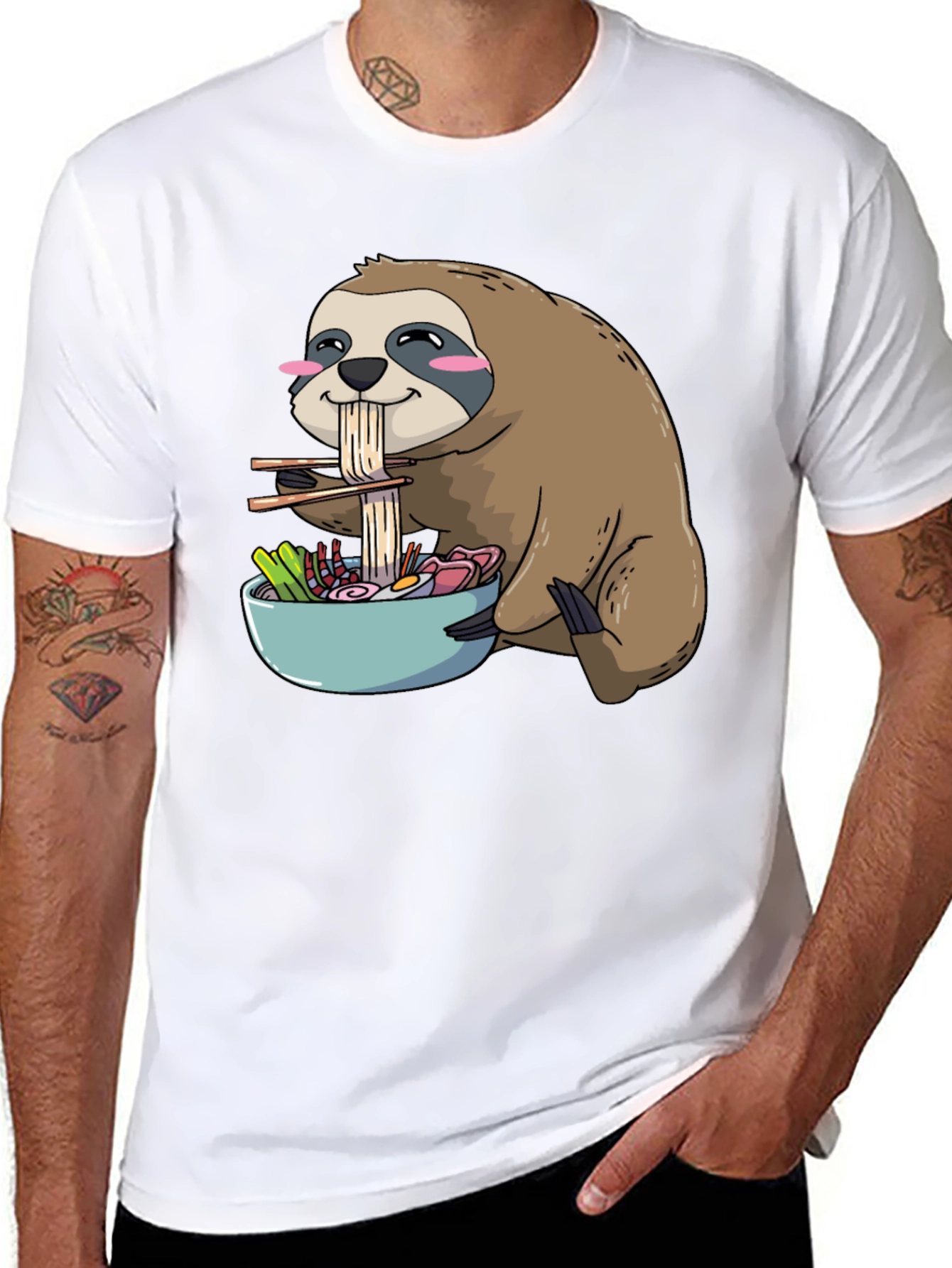 Sloth Ramen T-Shirt: Cute Kawaii Anime Design