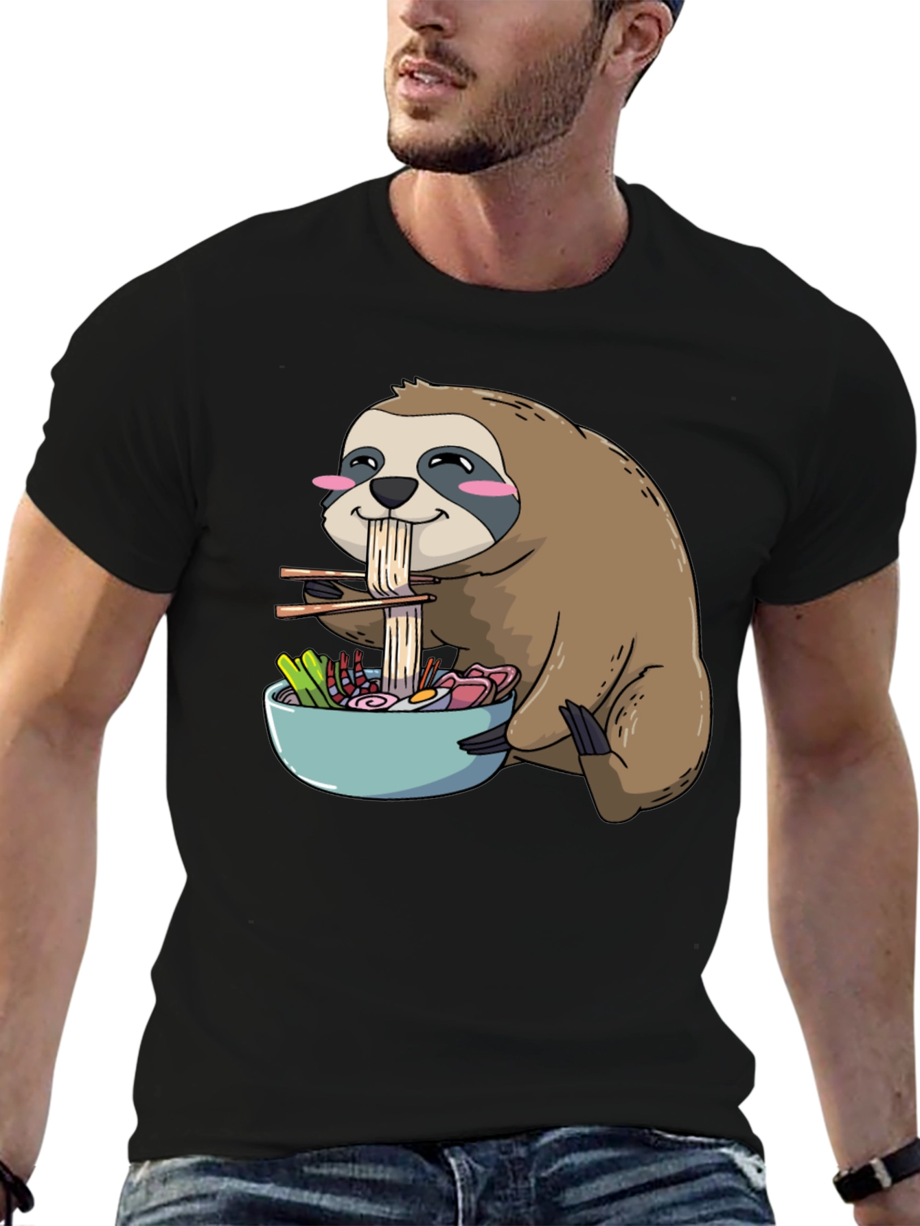 Sloth Ramen T-Shirt: Cute Kawaii Anime Design