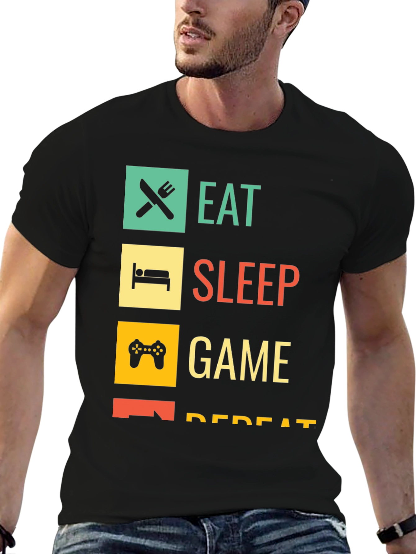 Eat Sleep Game Repeat Gamer T-Shirt