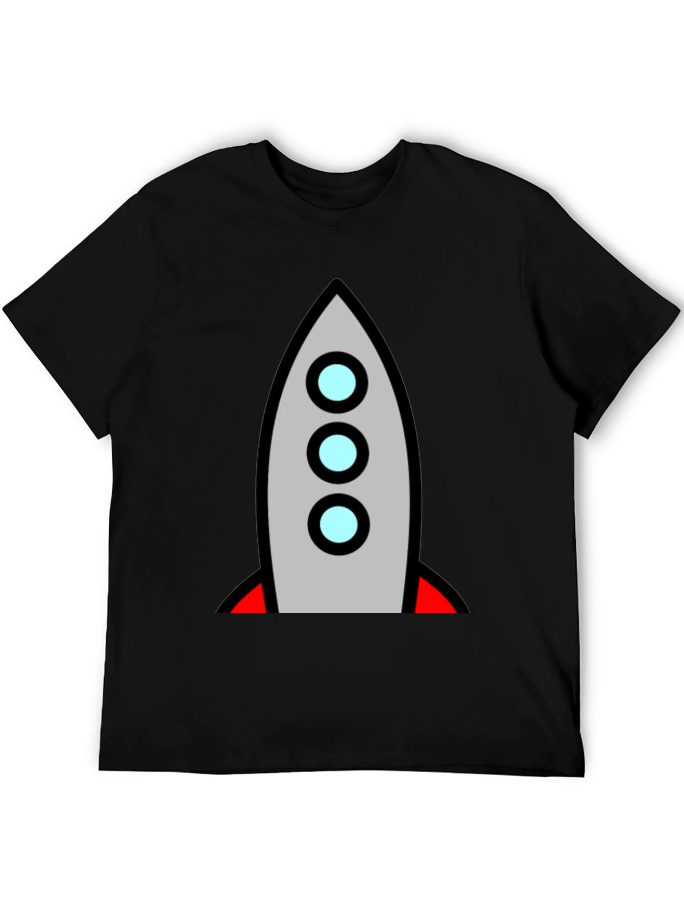 Rocket Graphic Black T-Shirt - Blast Off in Style!