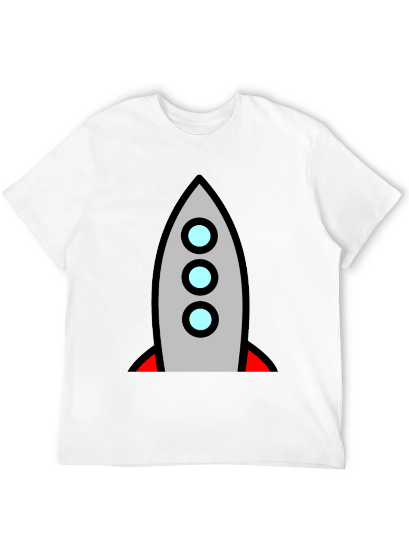Rocket Graphic Black T-Shirt - Blast Off in Style!