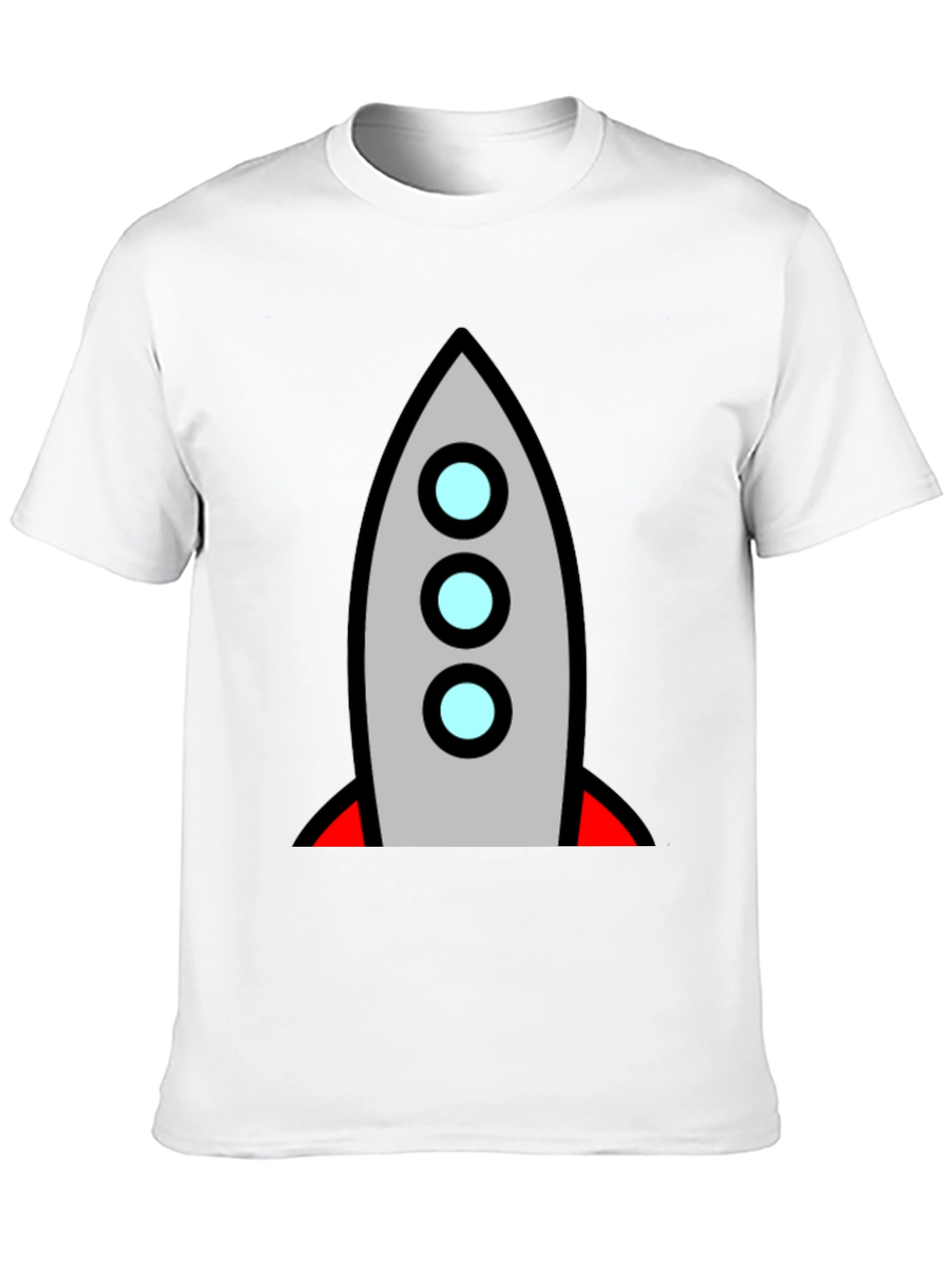 Rocket Graphic Black T-Shirt - Blast Off in Style!