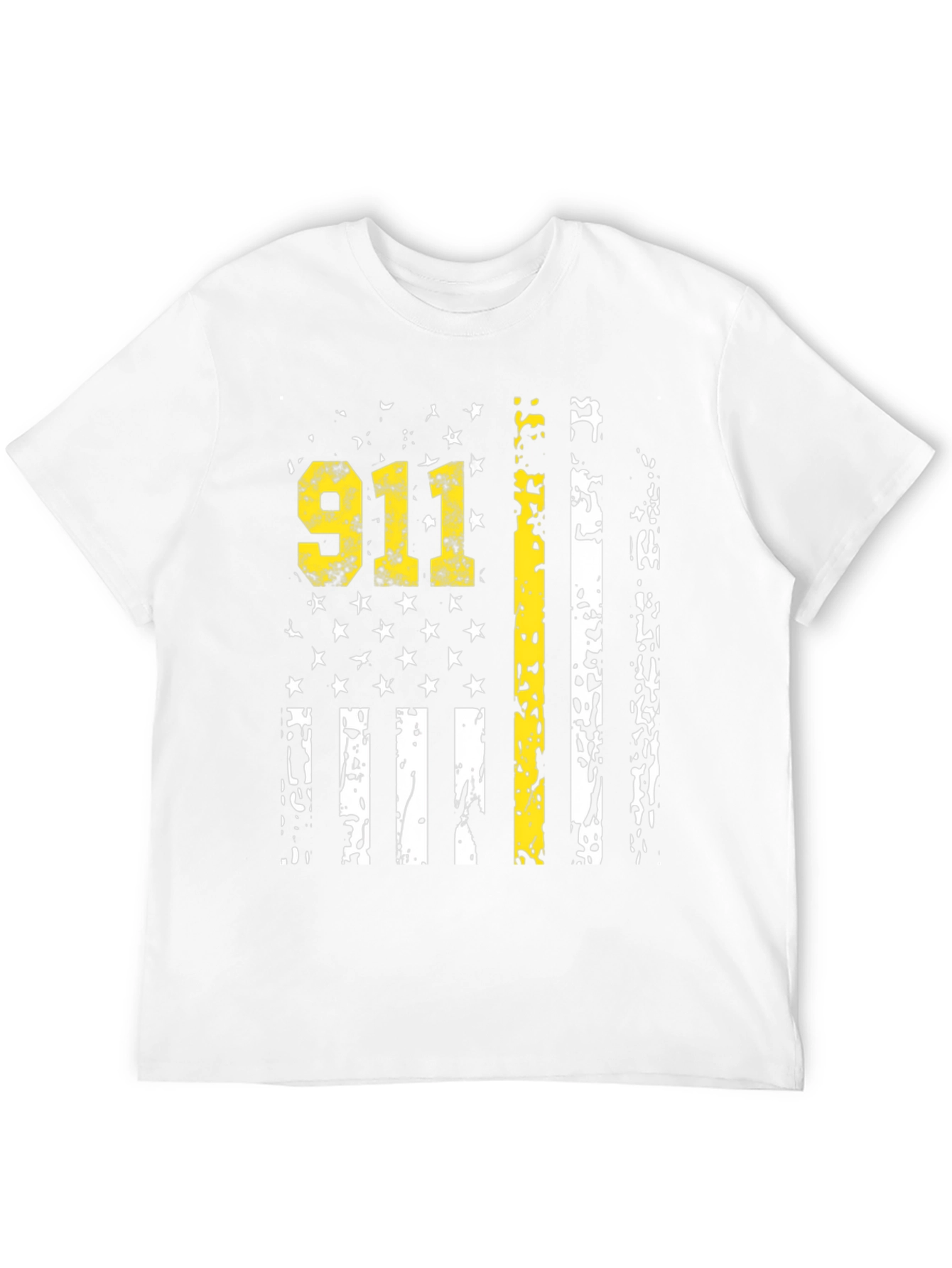 911 Dispatcher Thin Yellow Line American Flag Graphic T-Shirt