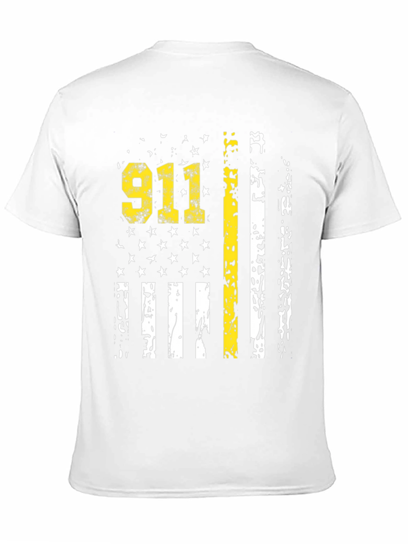 911 Dispatcher Thin Yellow Line American Flag Graphic T-Shirt