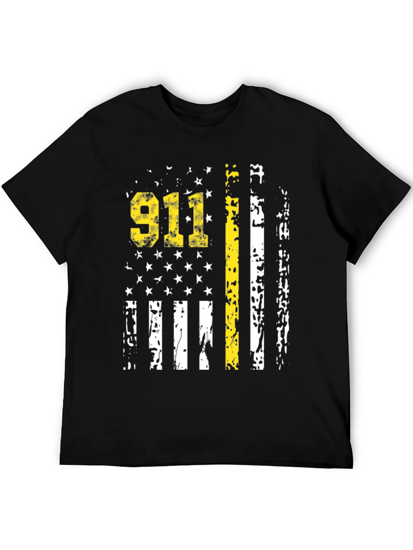 911 Dispatcher Thin Yellow Line American Flag Graphic T-Shirt