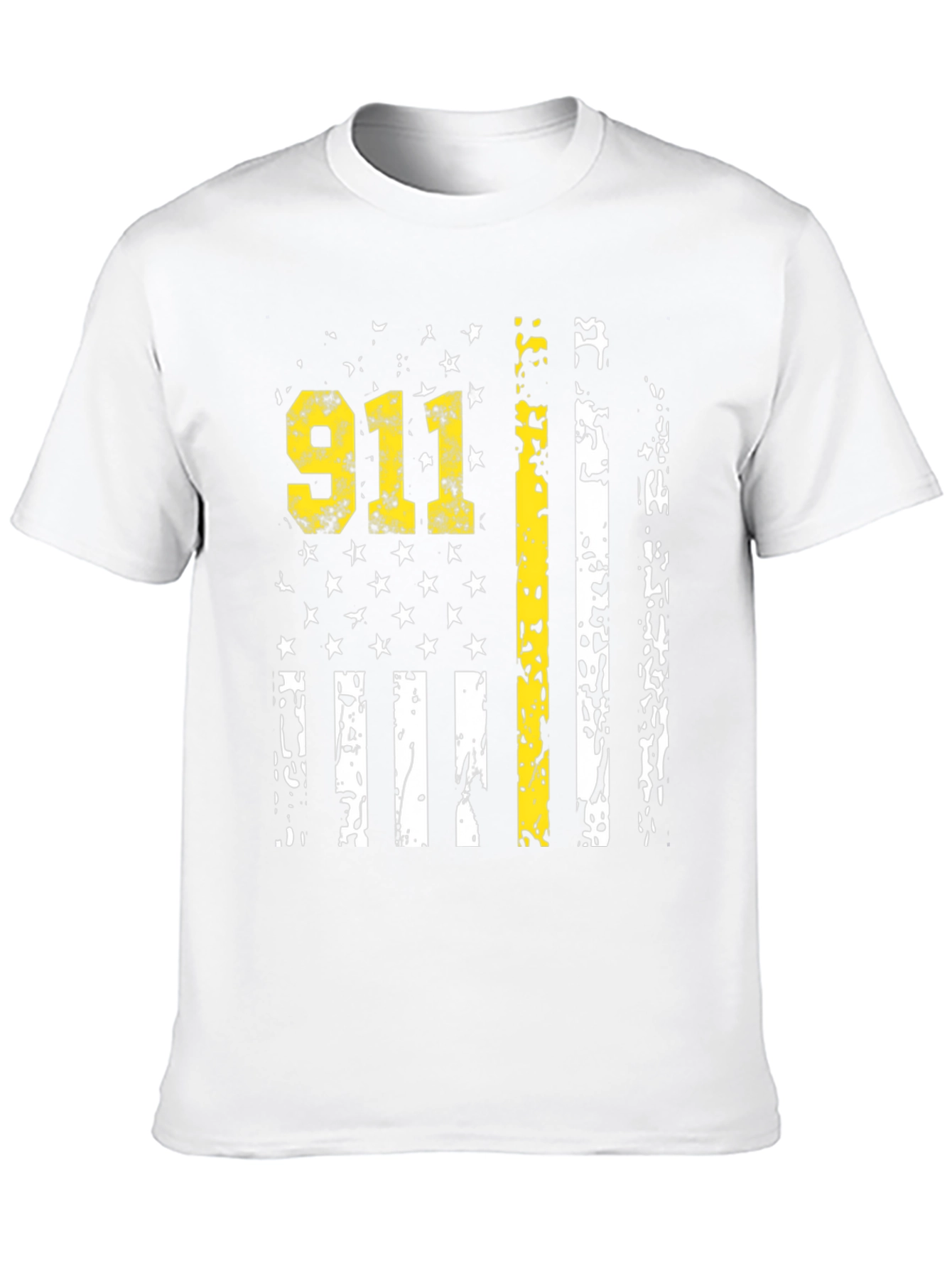 911 Dispatcher Thin Yellow Line American Flag Graphic T-Shirt