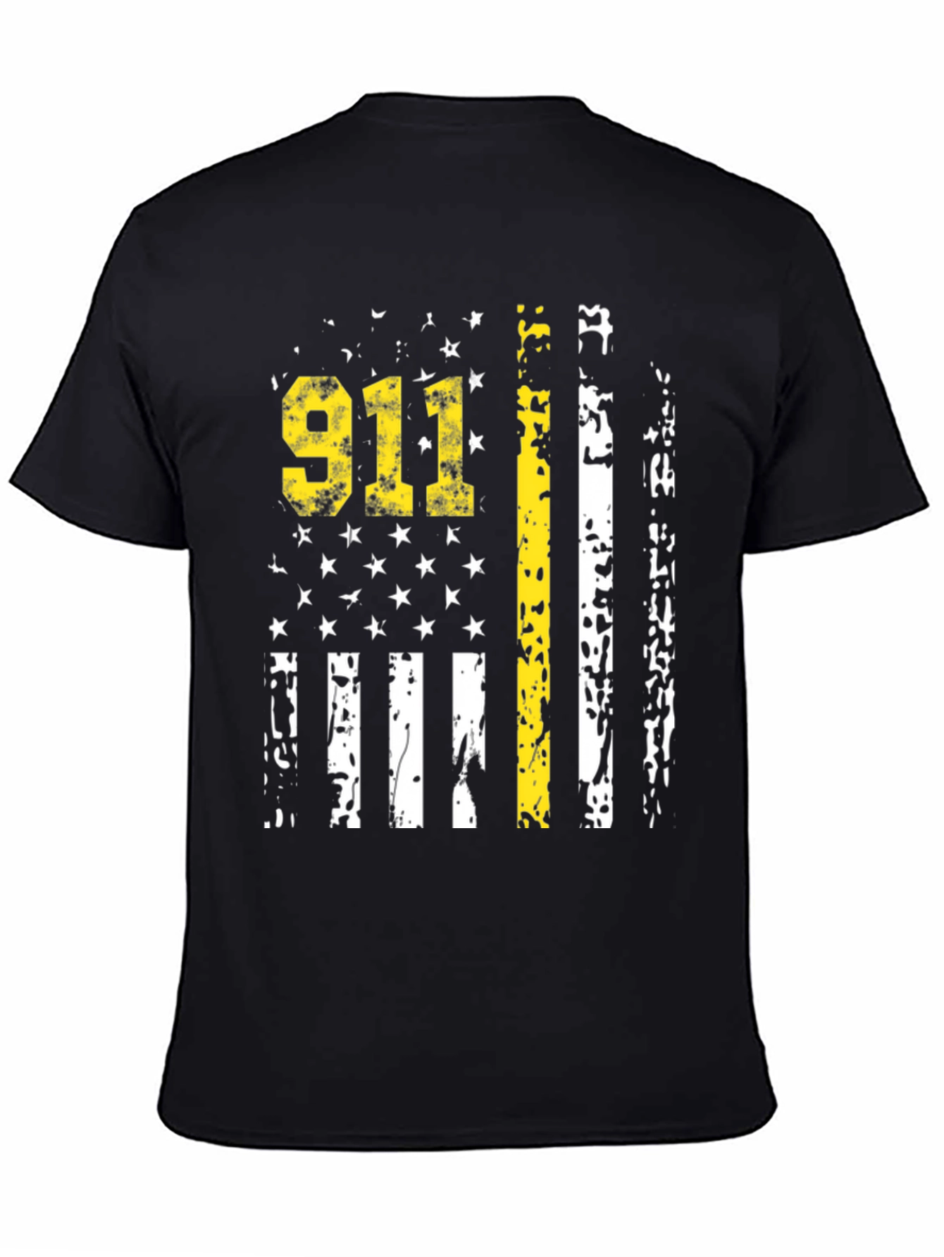 911 Dispatcher Thin Yellow Line American Flag Graphic T-Shirt