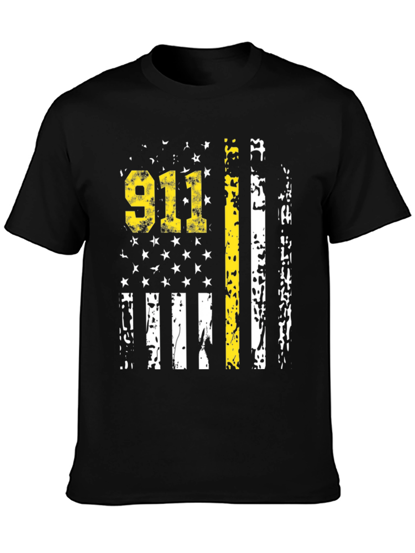 911 Dispatcher Thin Yellow Line American Flag Graphic T-Shirt