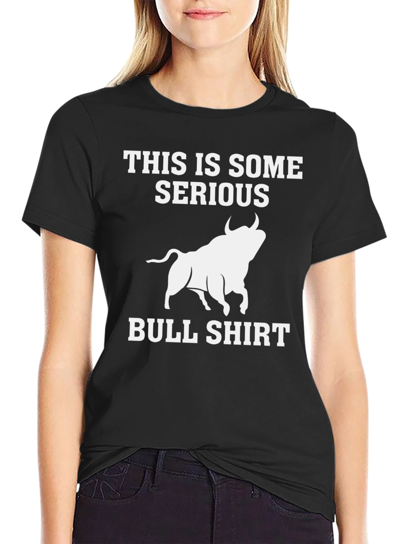 Serious Bull T-Shirt - Black Graphic Tee
