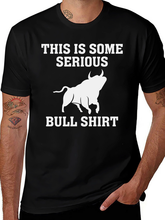 Serious Bull T-Shirt - Black Graphic Tee