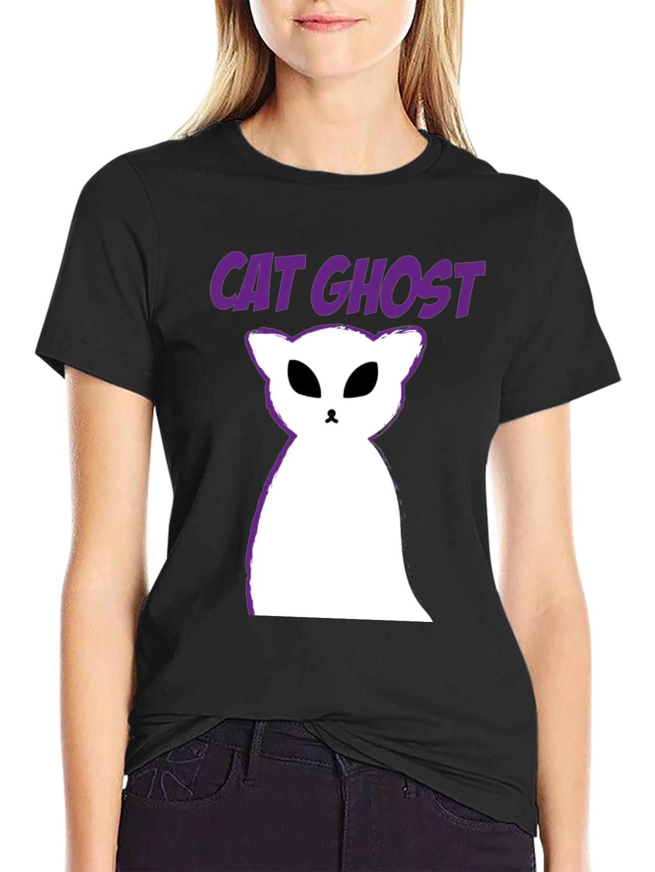 Cat Ghost T-Shirt - Halloween Spooky Tee