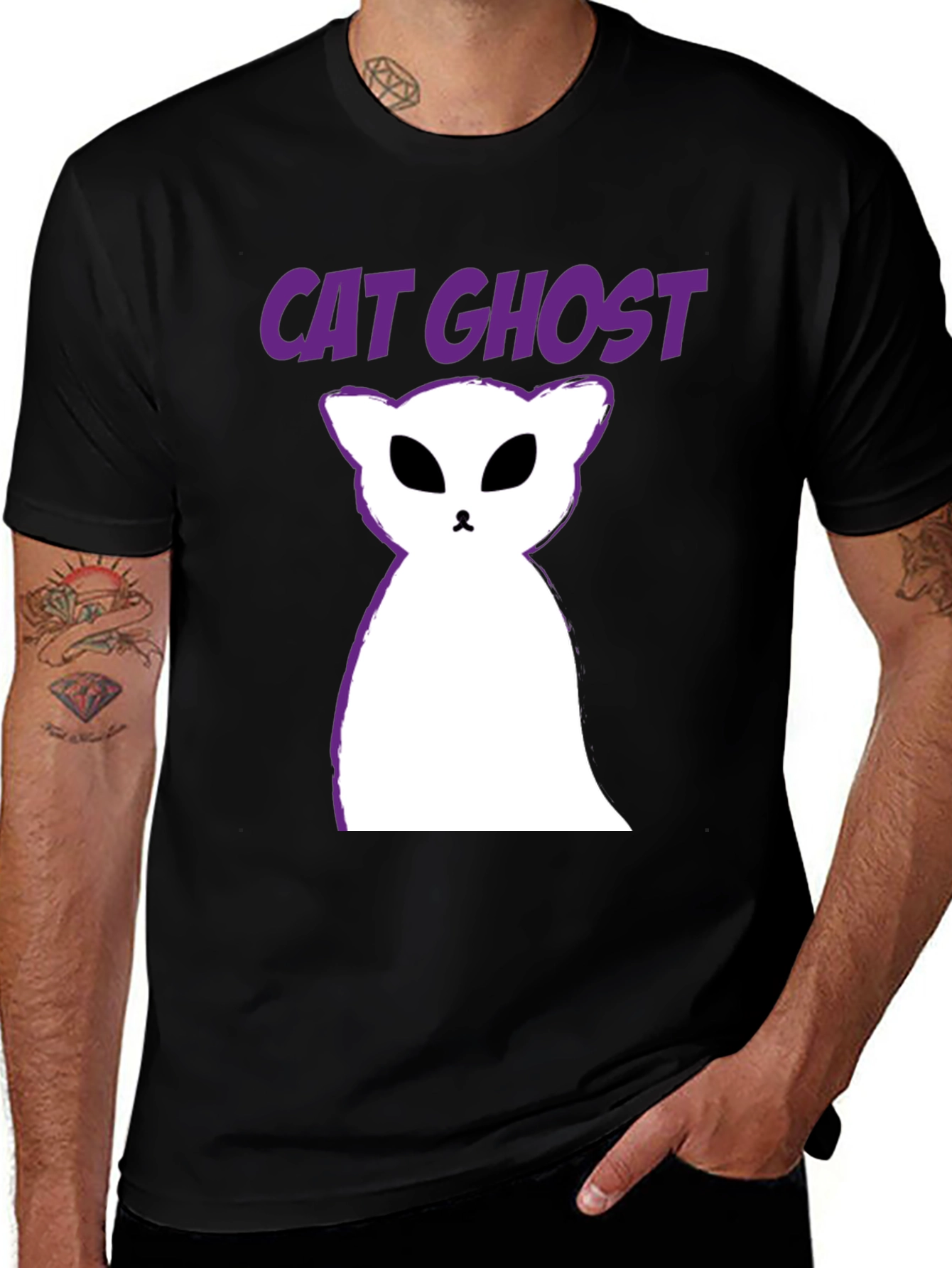 Cat Ghost T-Shirt - Halloween Spooky Tee