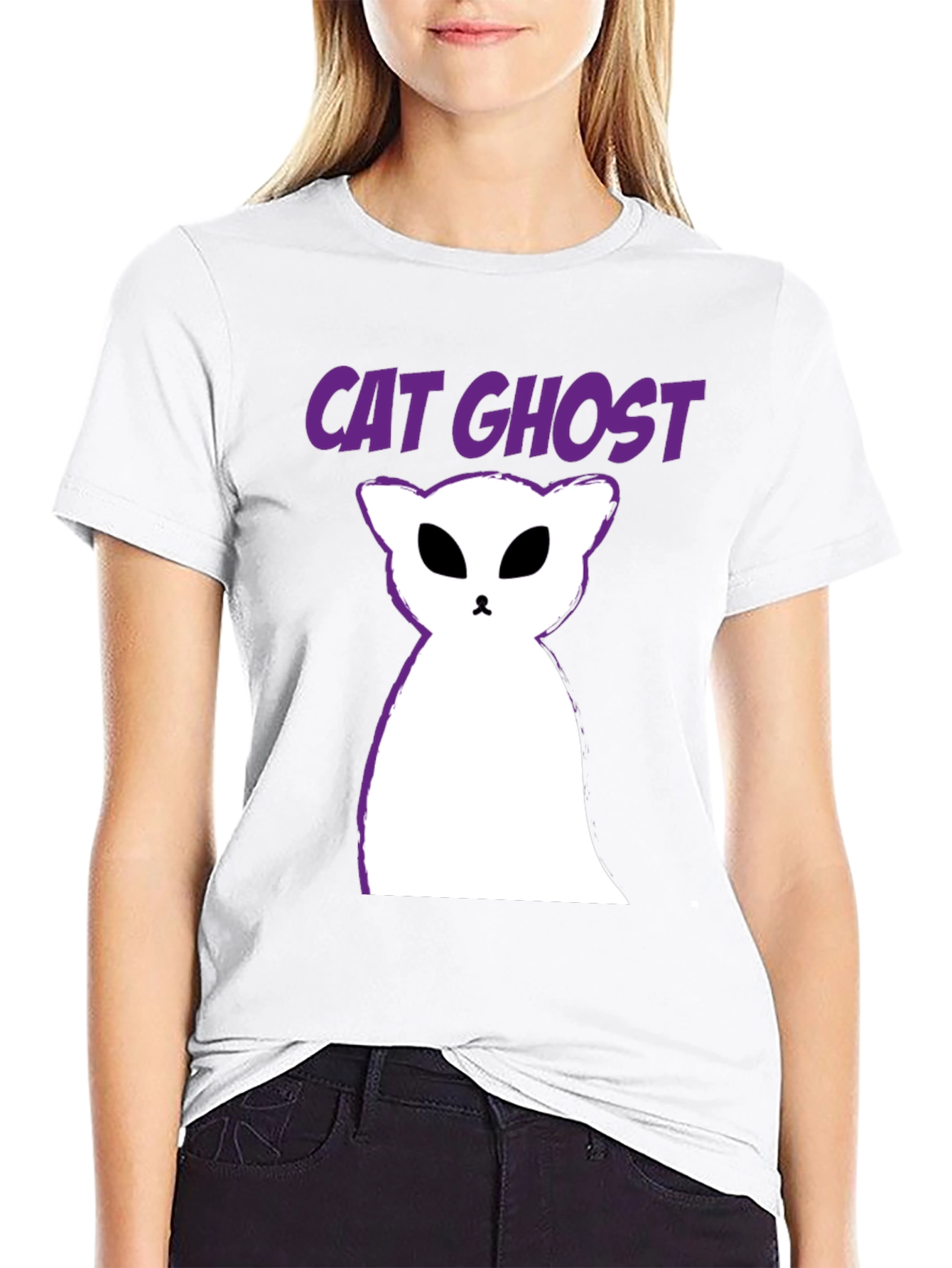 Cat Ghost T-Shirt - Halloween Spooky Tee
