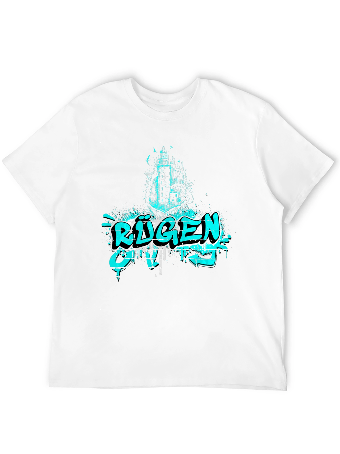 R¨¹gen Graphic Print Black T-Shirt