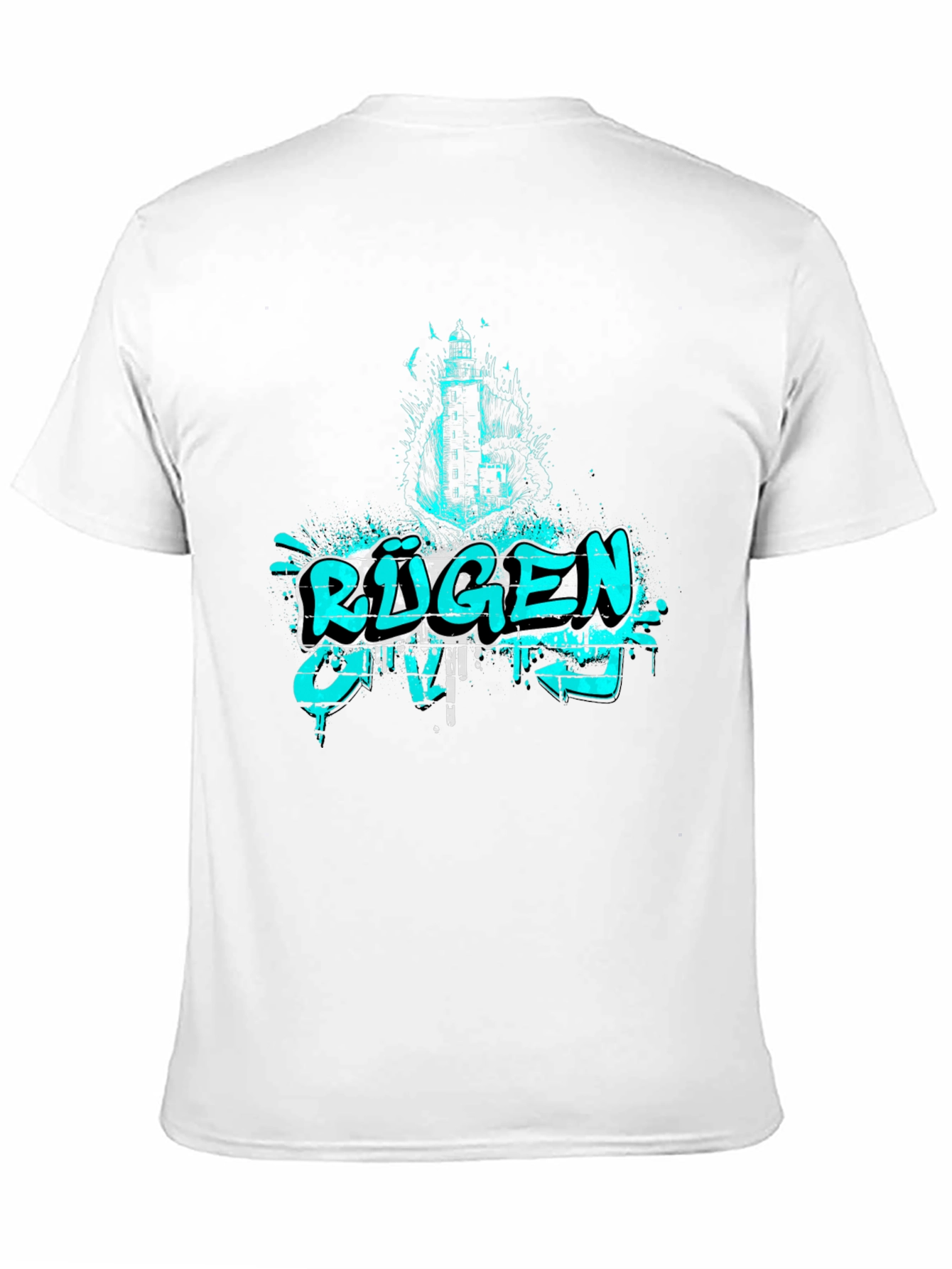 R¨¹gen Graphic Print Black T-Shirt