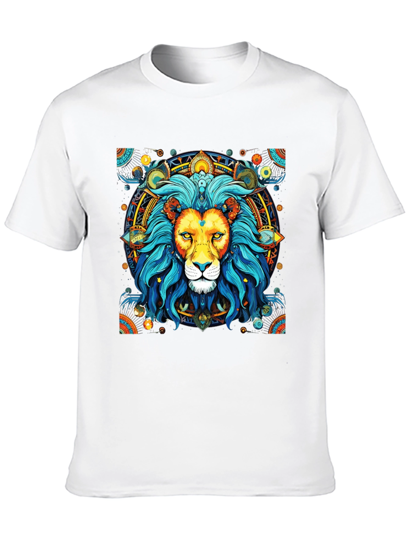 Lion Mandala Graphic Tee - Black