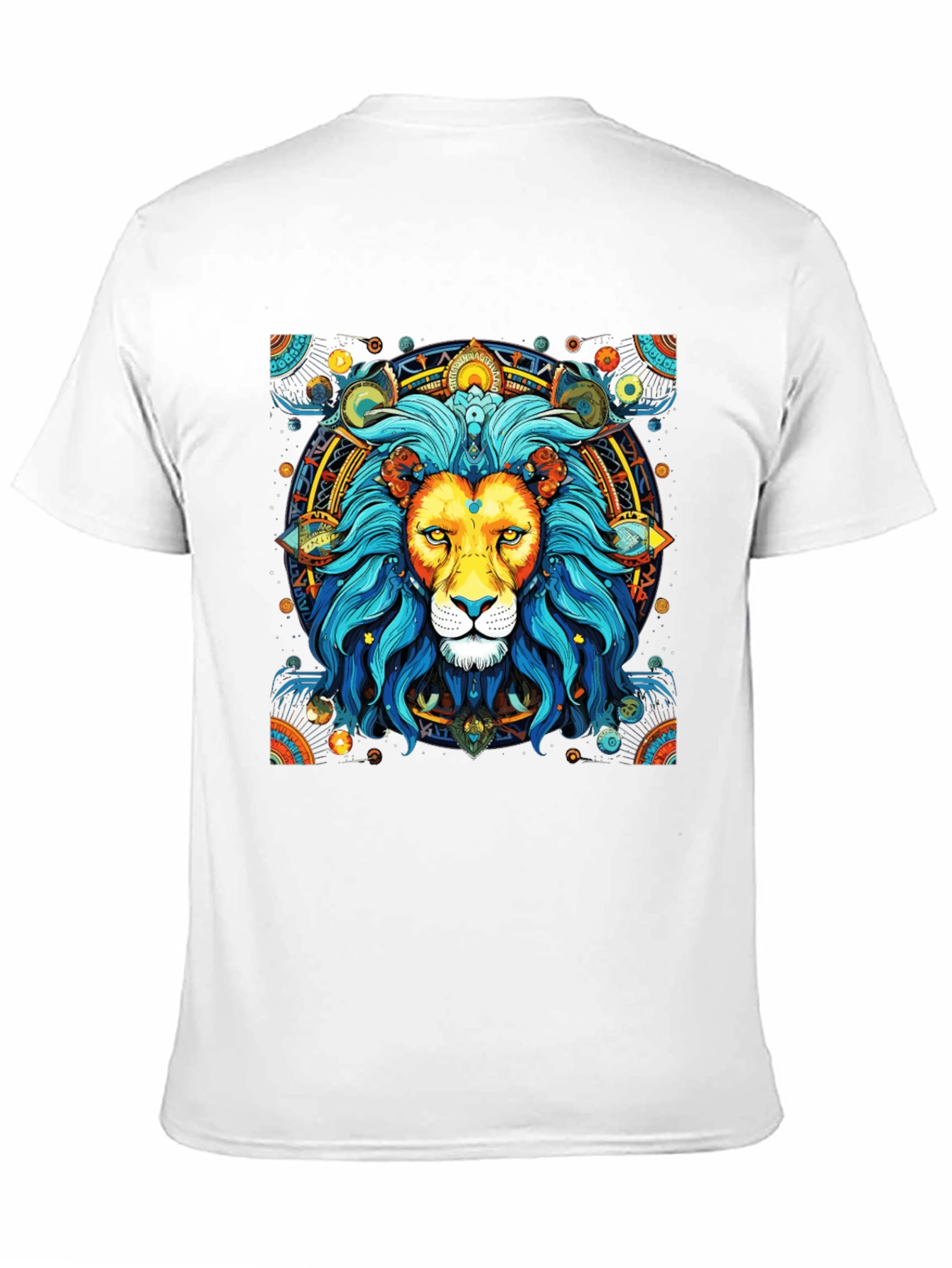 Lion Mandala Graphic Tee - Black