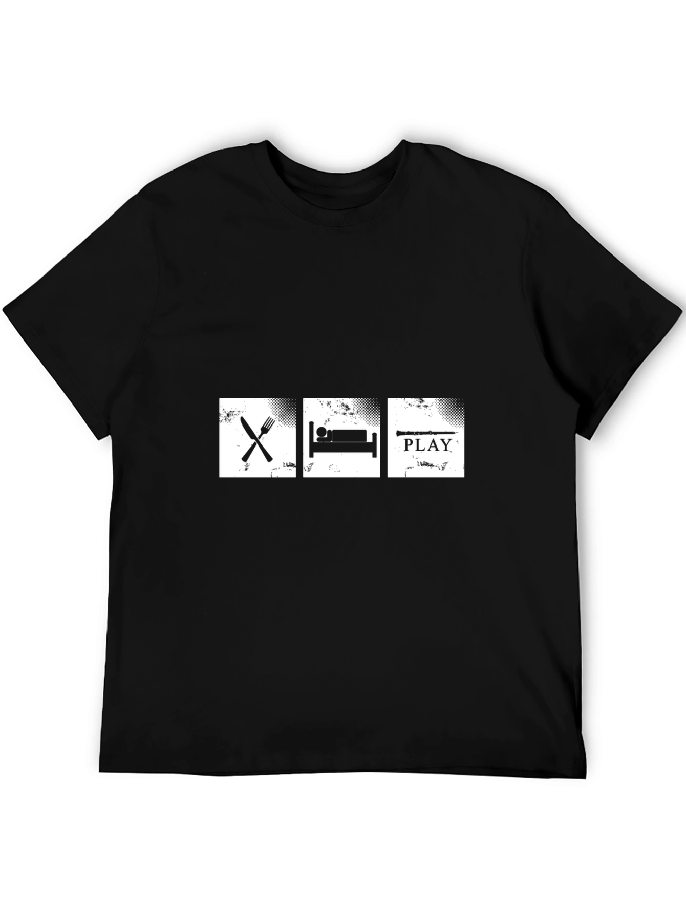 Eat Sleep Play Black Graphic Tee