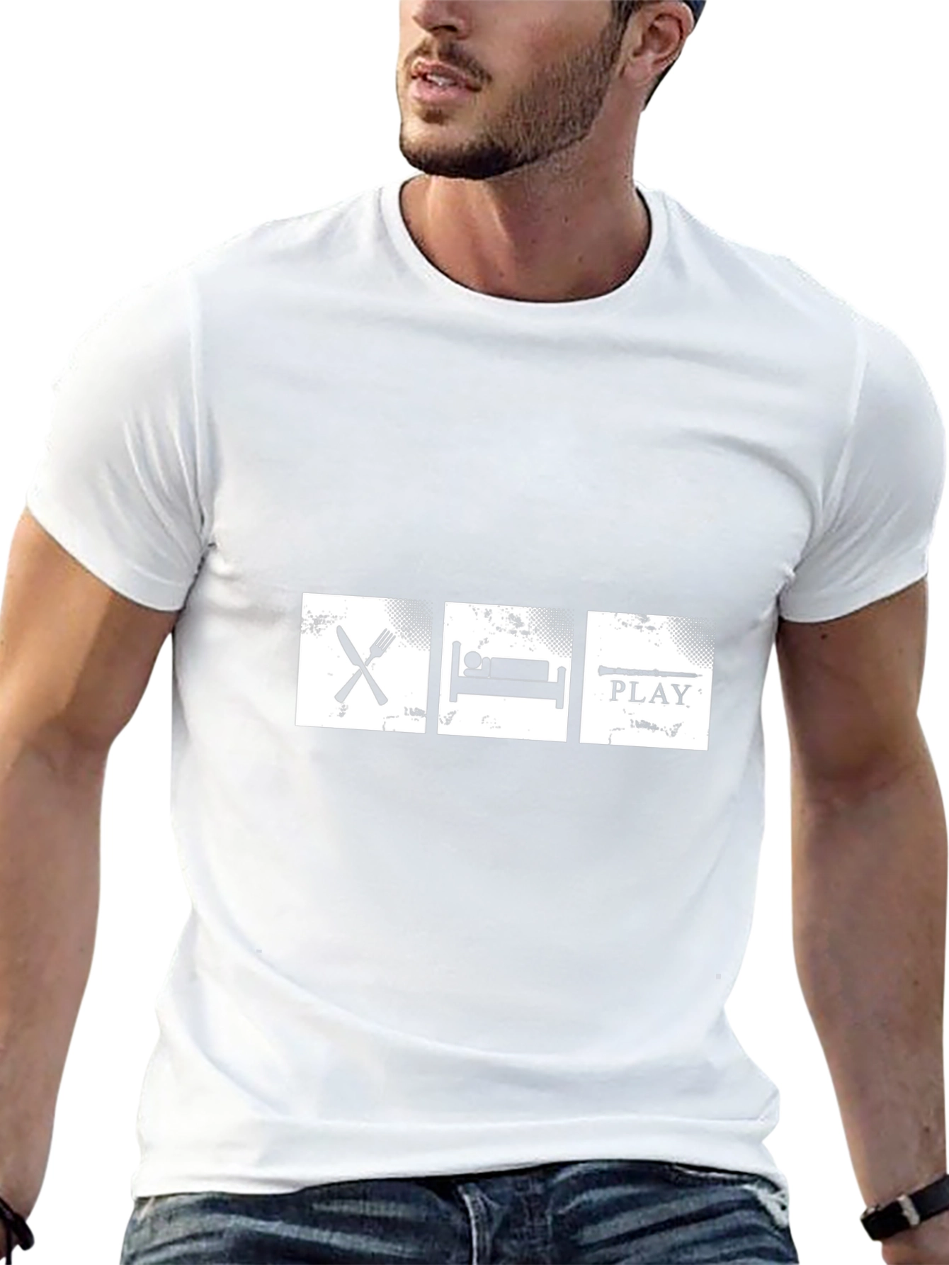 Eat Sleep Play Black Graphic Tee