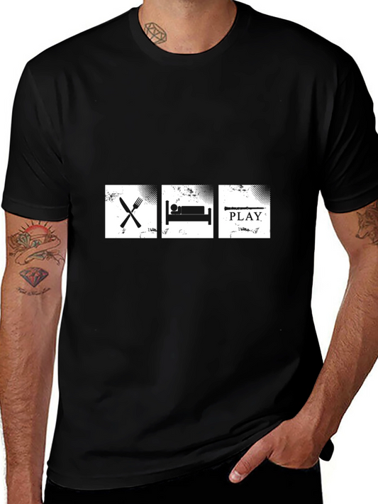 Eat Sleep Play Black Graphic Tee