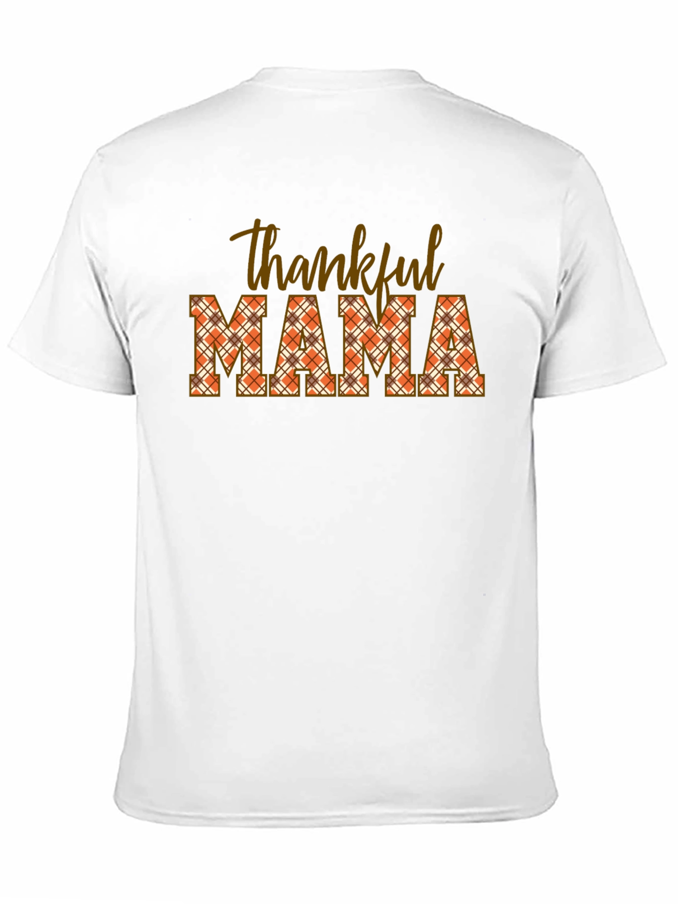 Thankful Mama Plaid T-Shirt - Autumn Thanksgiving Tee