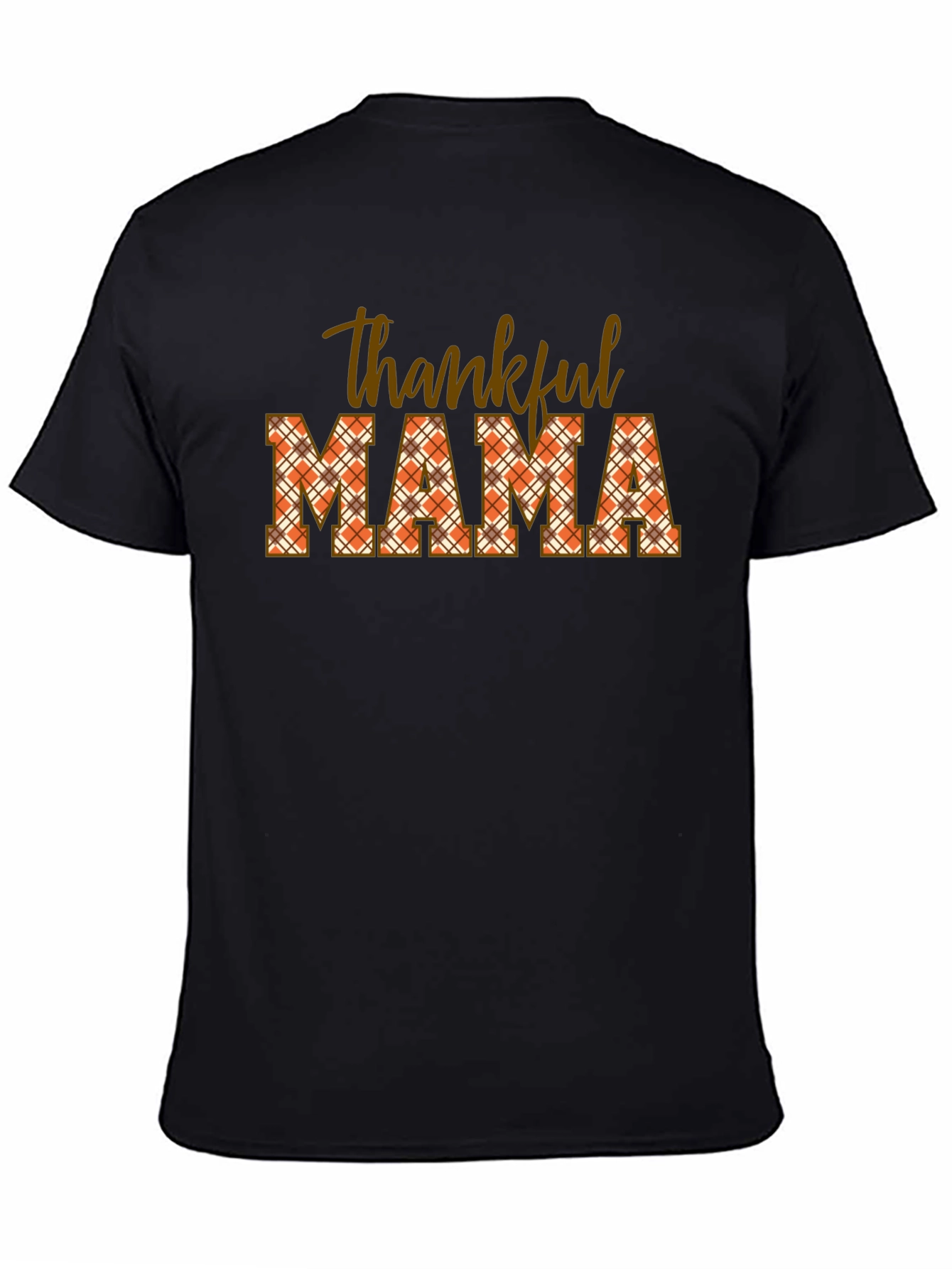 Thankful Mama Plaid T-Shirt - Autumn Thanksgiving Tee