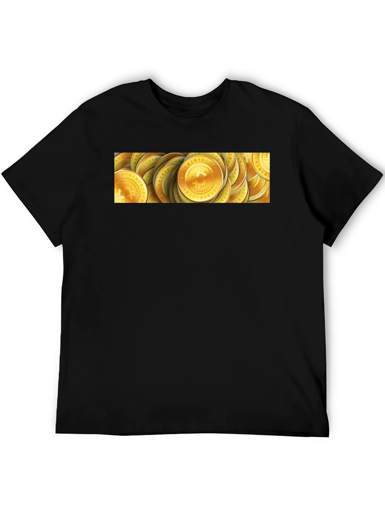 Bitcoin Gold Coin Graphic Black T-Shirt