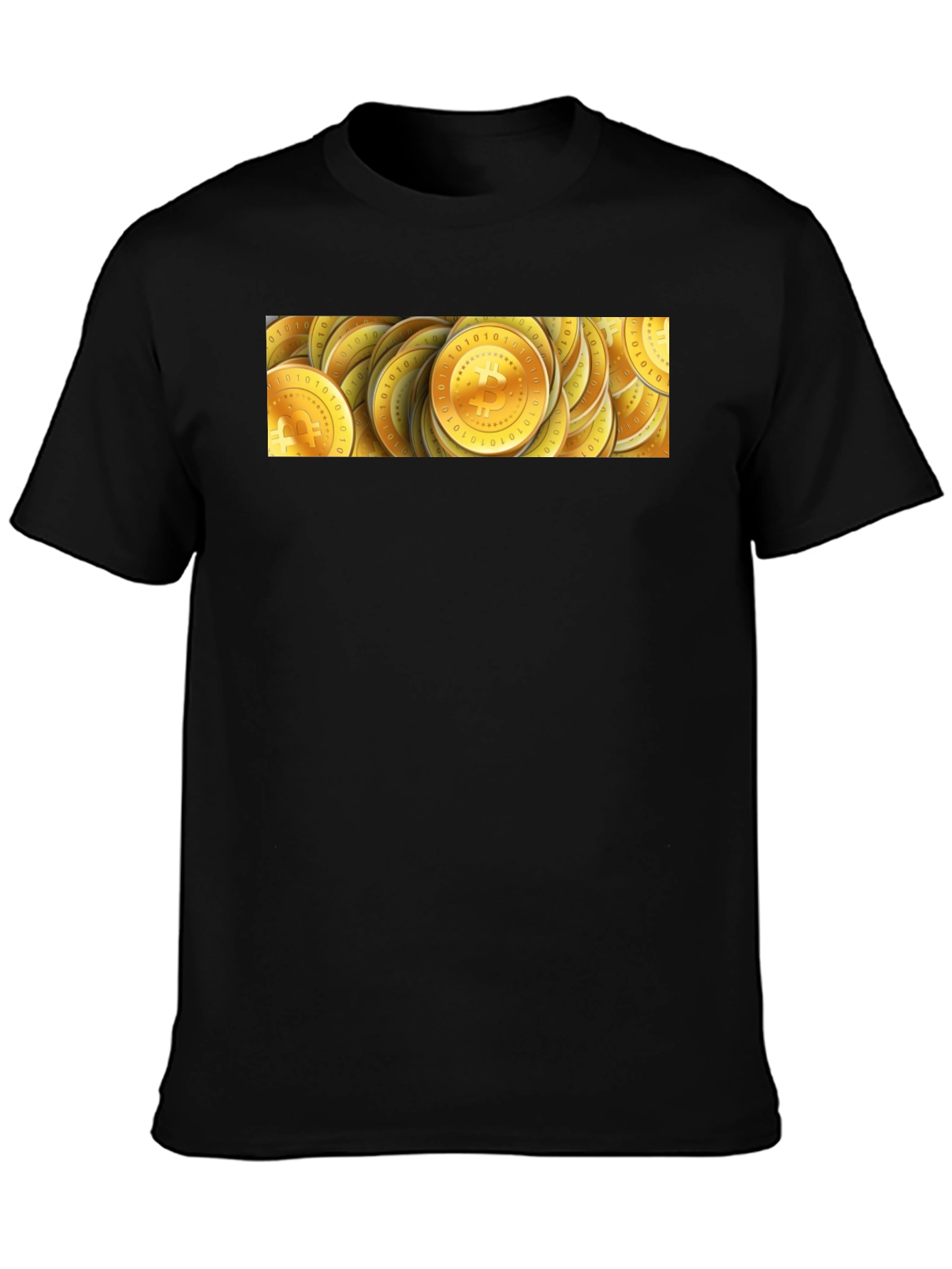 Bitcoin Gold Coin Graphic Black T-Shirt