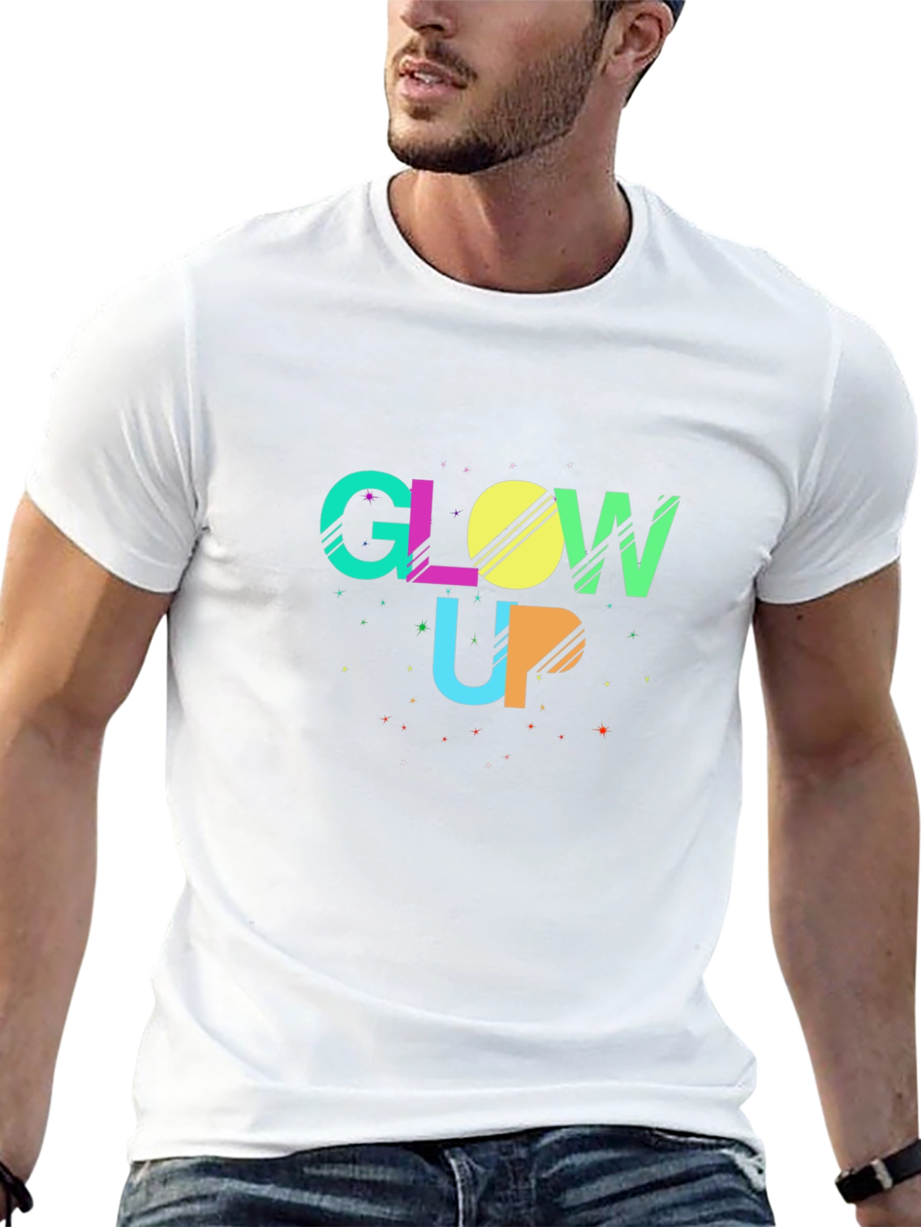 Glow Up Black Graphic Tee