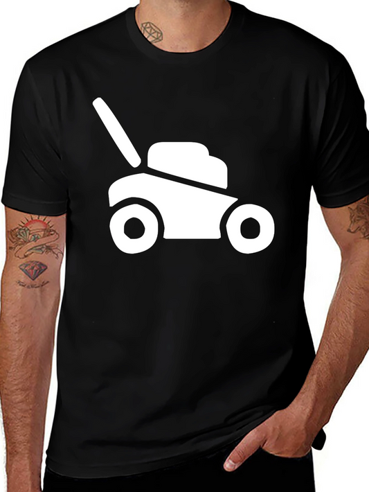 Lawnmower Graphic Tee - Black Cotton Comfort