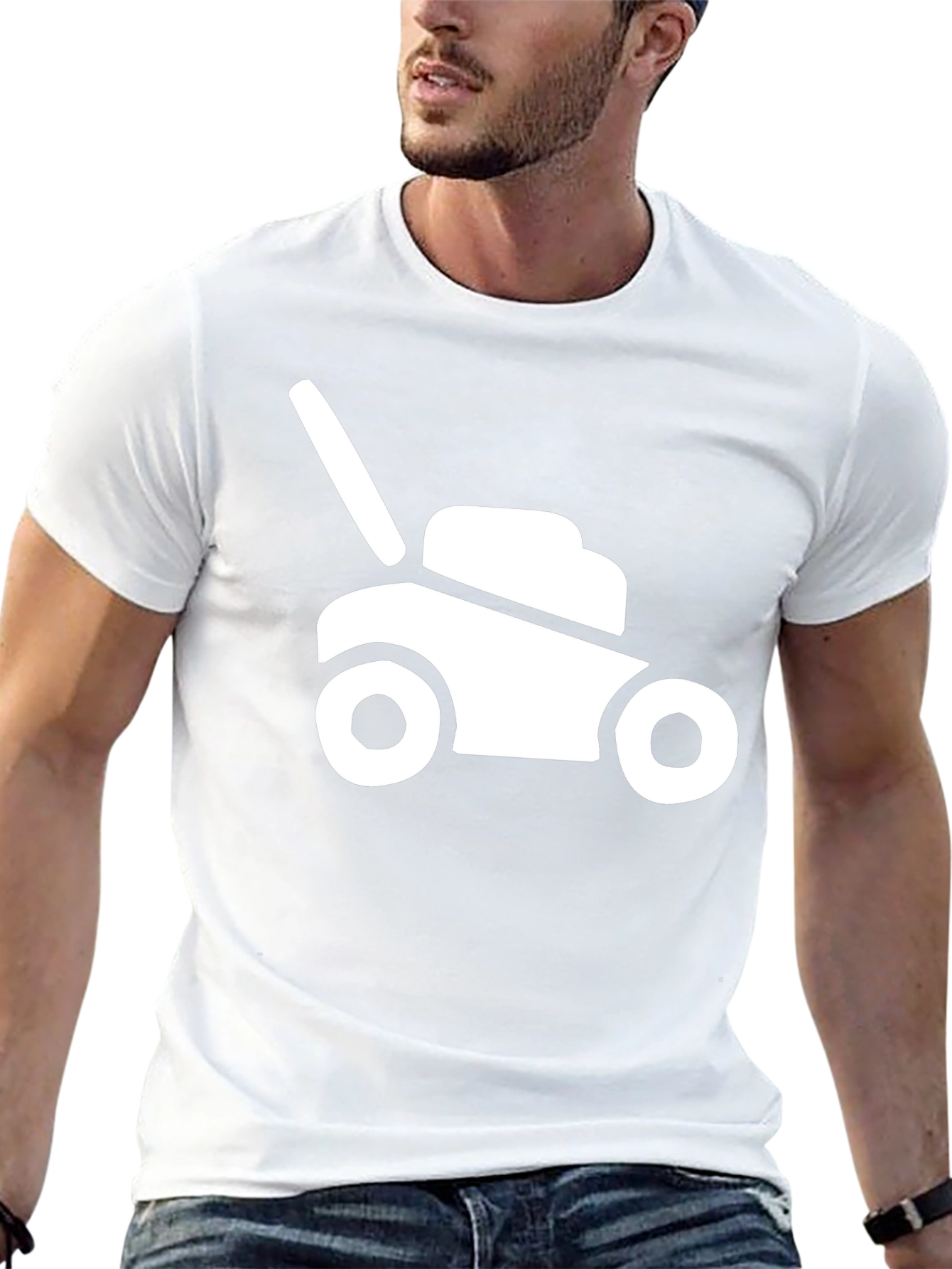 Lawnmower Graphic Tee - Black Cotton Comfort