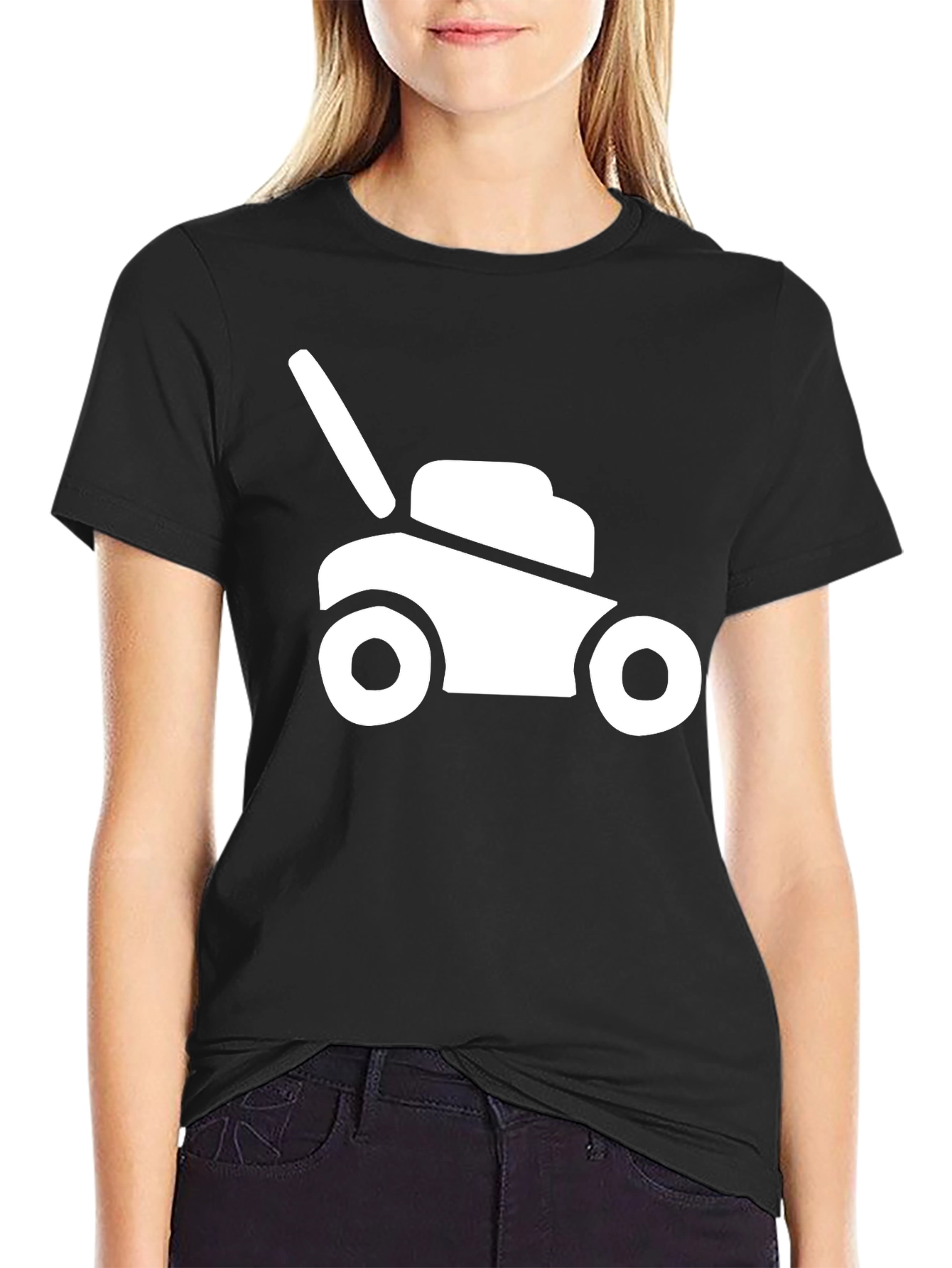 Lawnmower Graphic Tee - Black Cotton Comfort