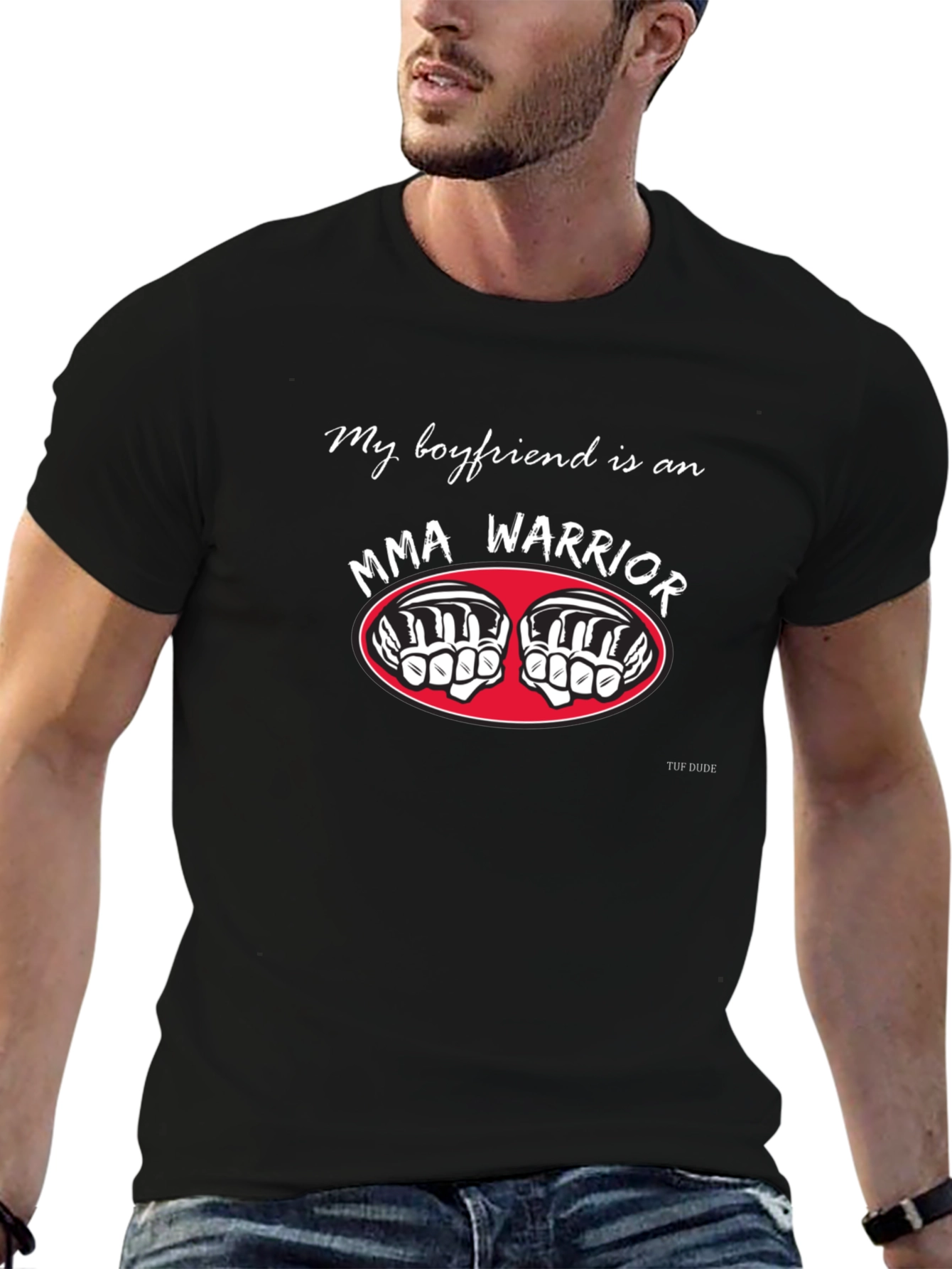 MMA Warrior Boyfriend T-Shirt - Black Graphic Tee