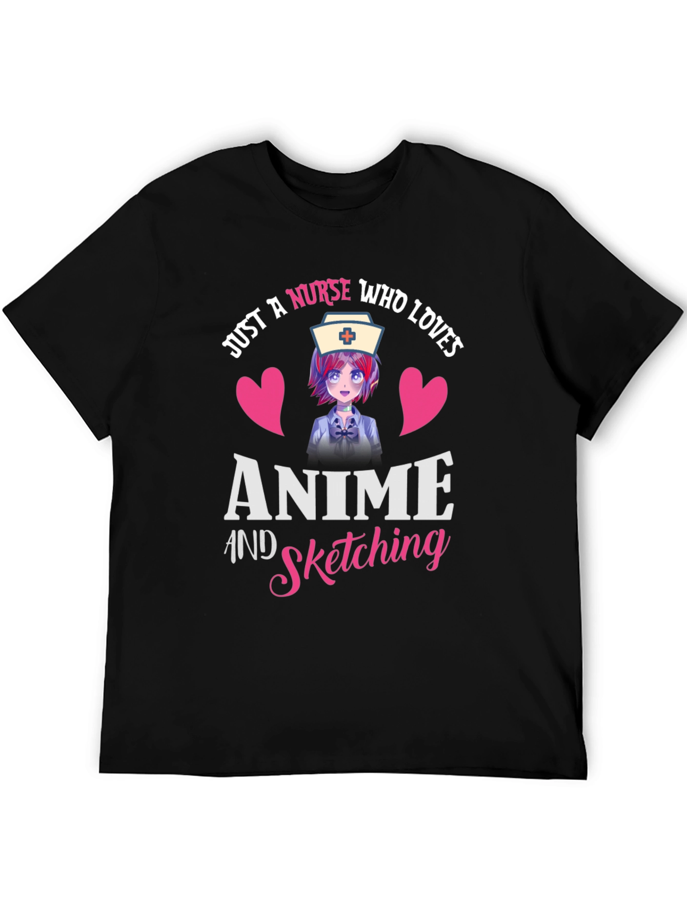 Anime Nurse Graphic Tee - Sketching Lover