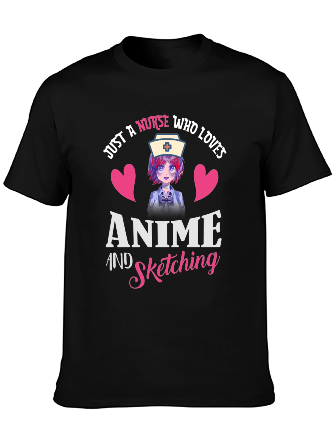 Anime Nurse Graphic Tee - Sketching Lover