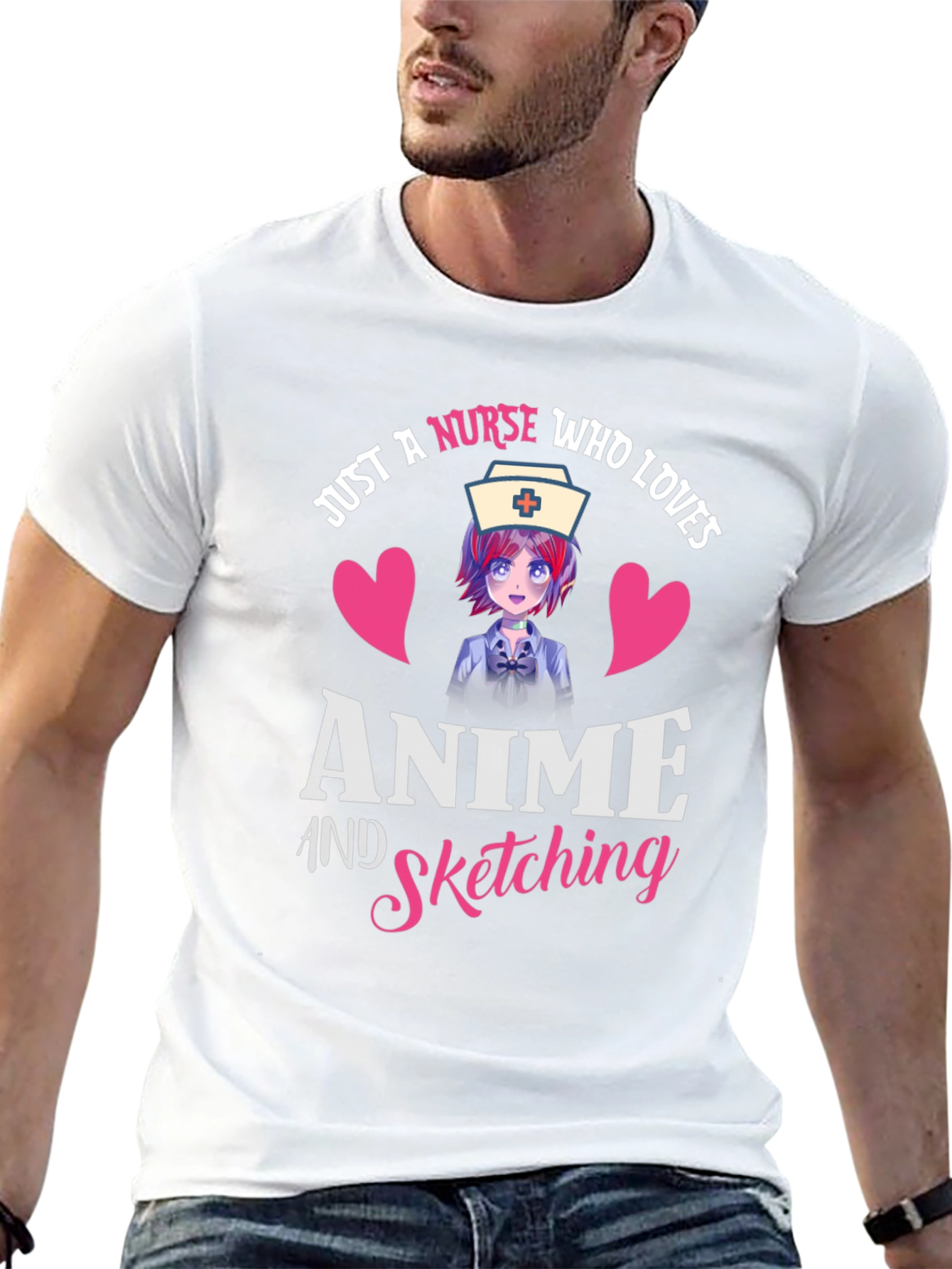 Anime Nurse Graphic Tee - Sketching Lover