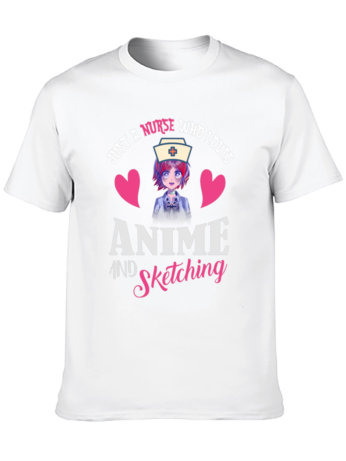 Anime Nurse Graphic Tee - Sketching Lover