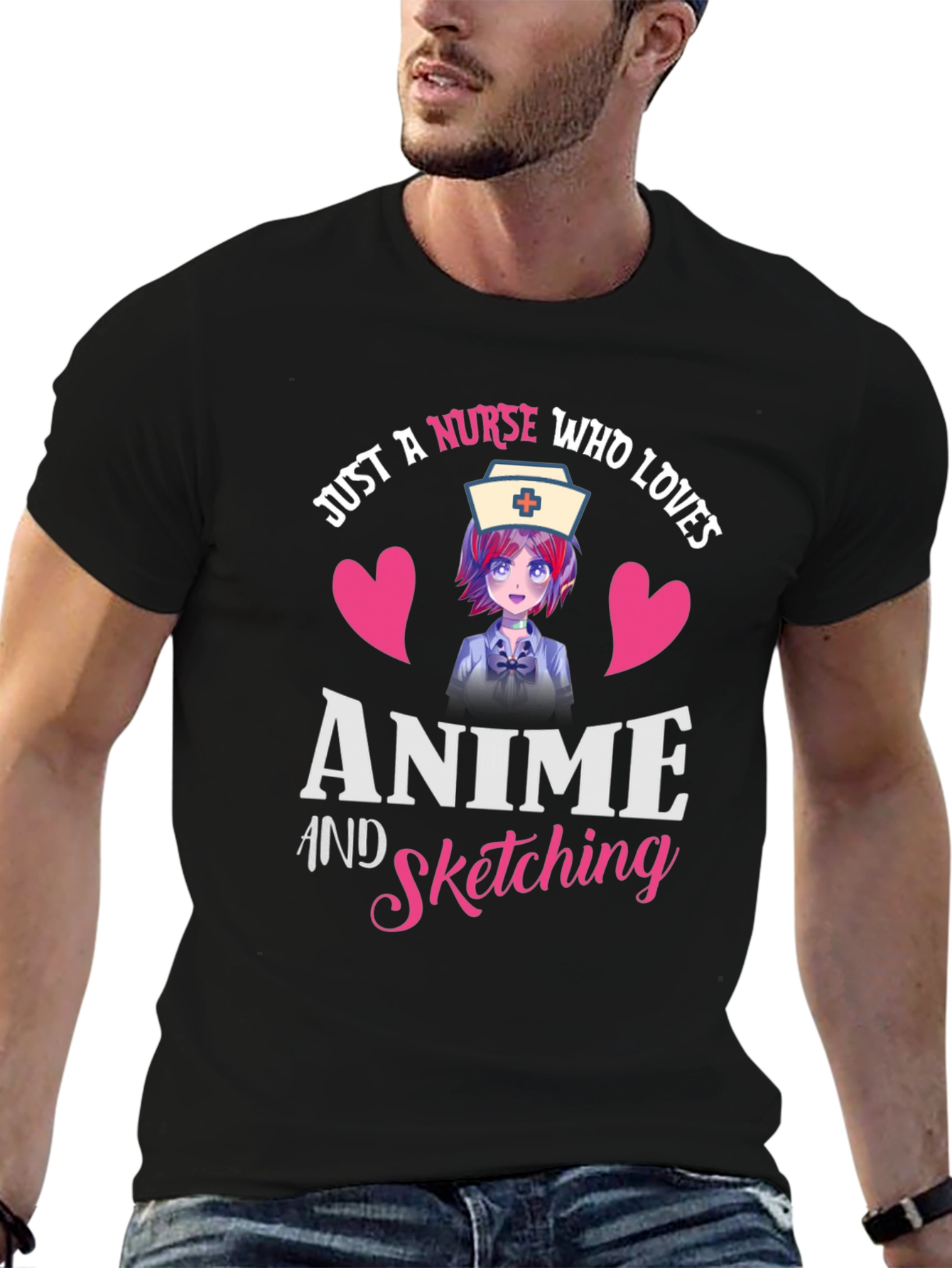 Anime Nurse Graphic Tee - Sketching Lover