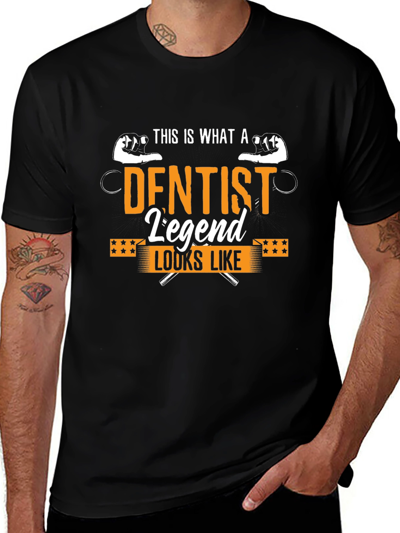 Dentist Legend Graphic T-Shirt - Black