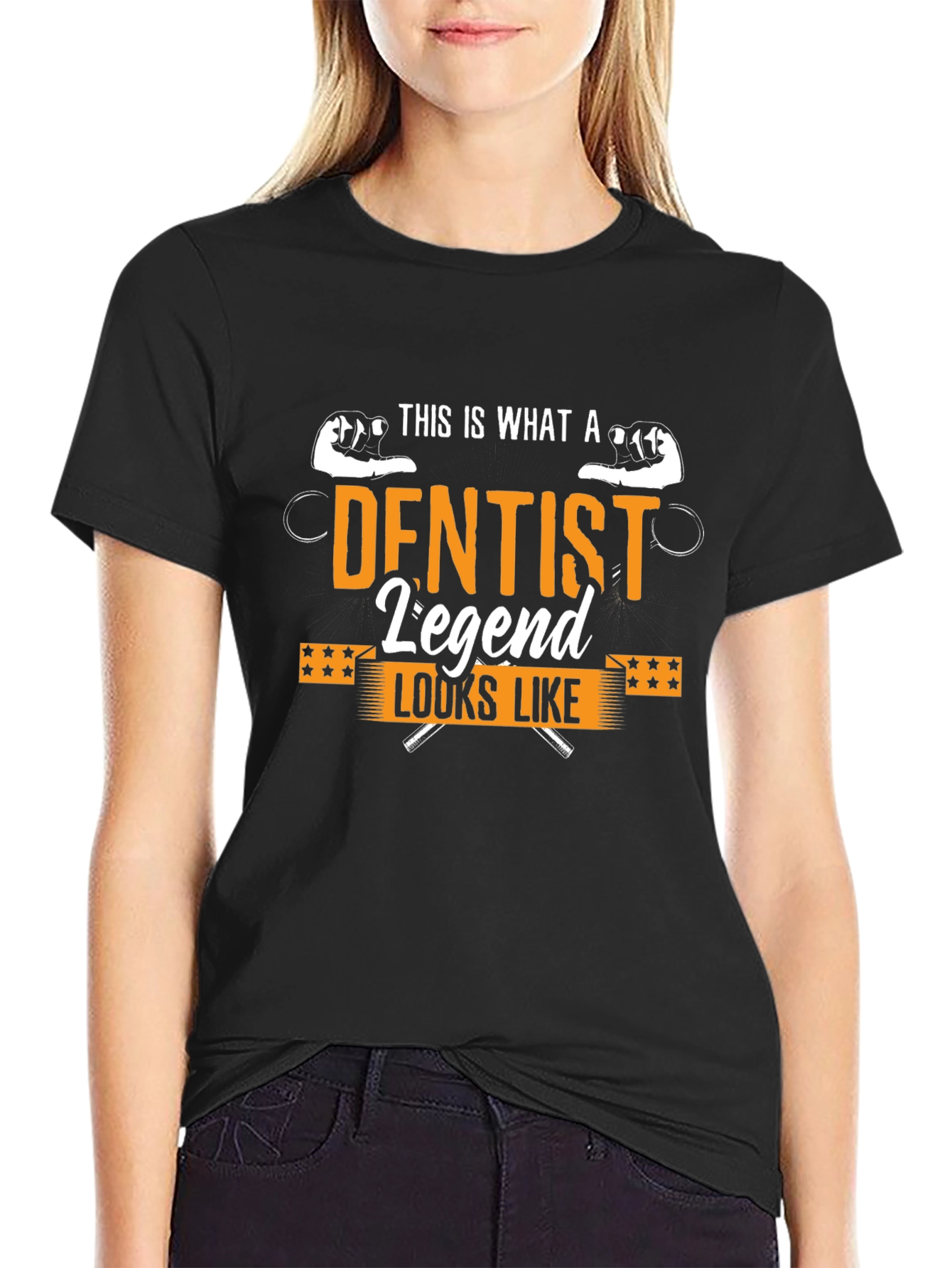 Dentist Legend Graphic T-Shirt - Black